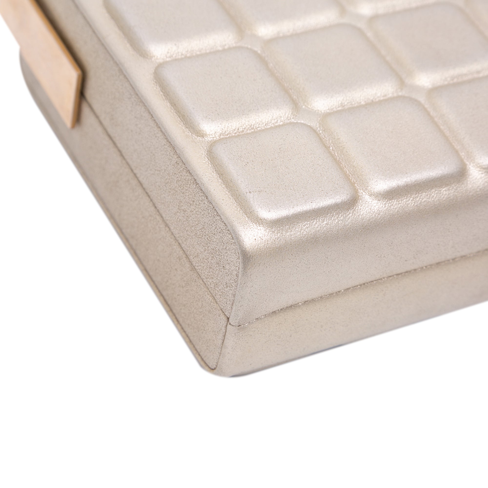 Chain Frame Clutch Embossed Calfskin