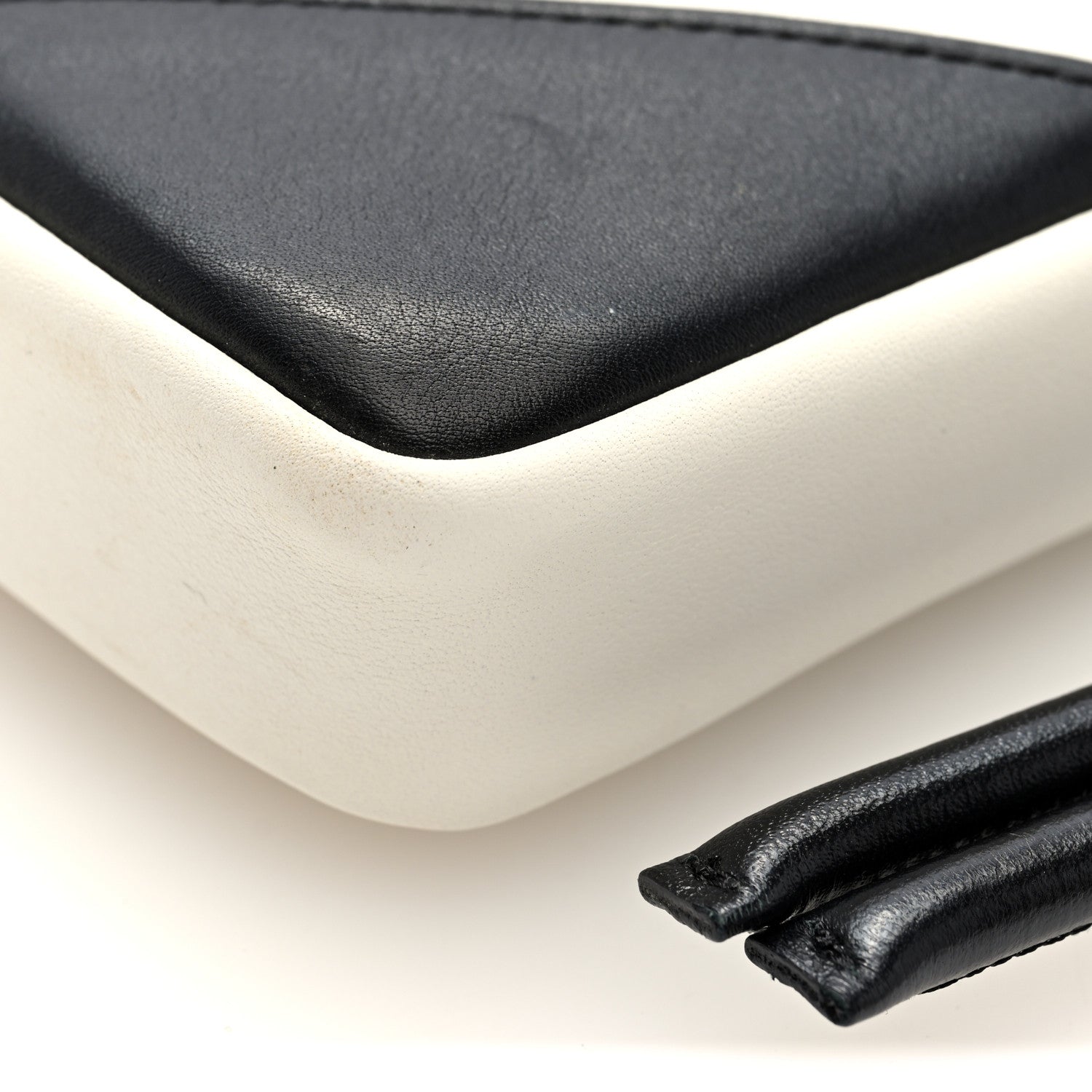 Calfskin Quilted Cambon Small Messenger White Black