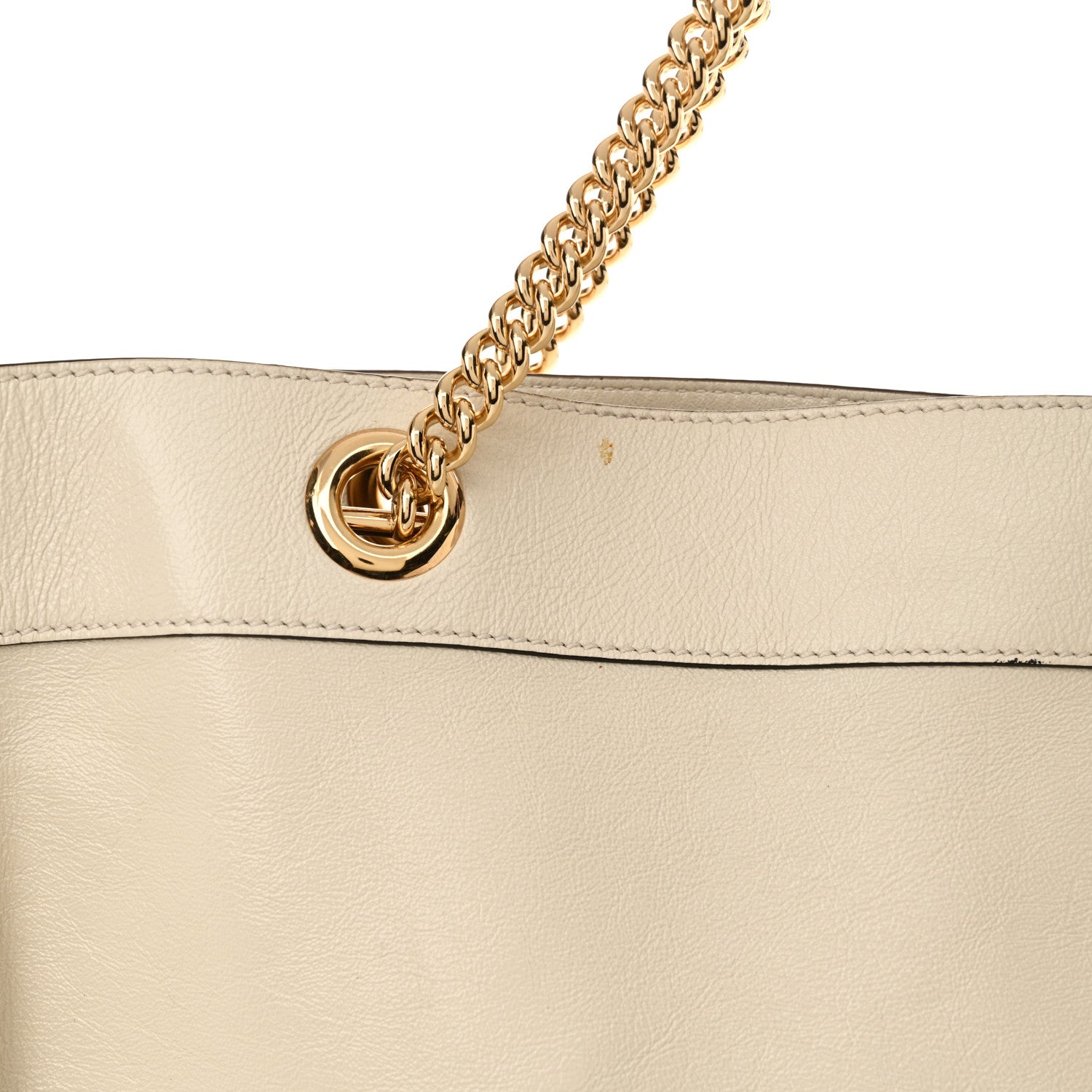 Calfskin Maxi Rajah Chain Tote White