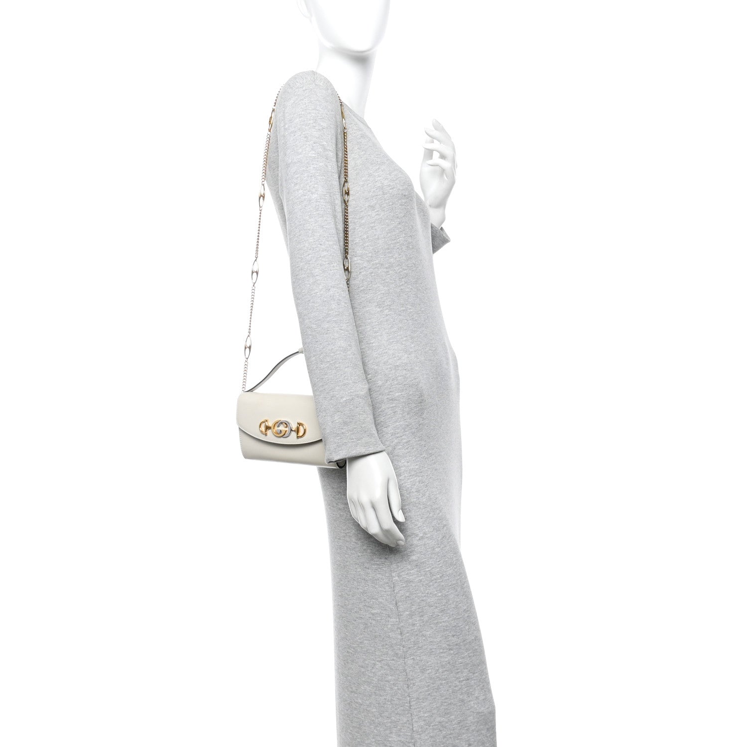 Smooth Calfskin Mini Zumi Shoulder Bag Mystic White