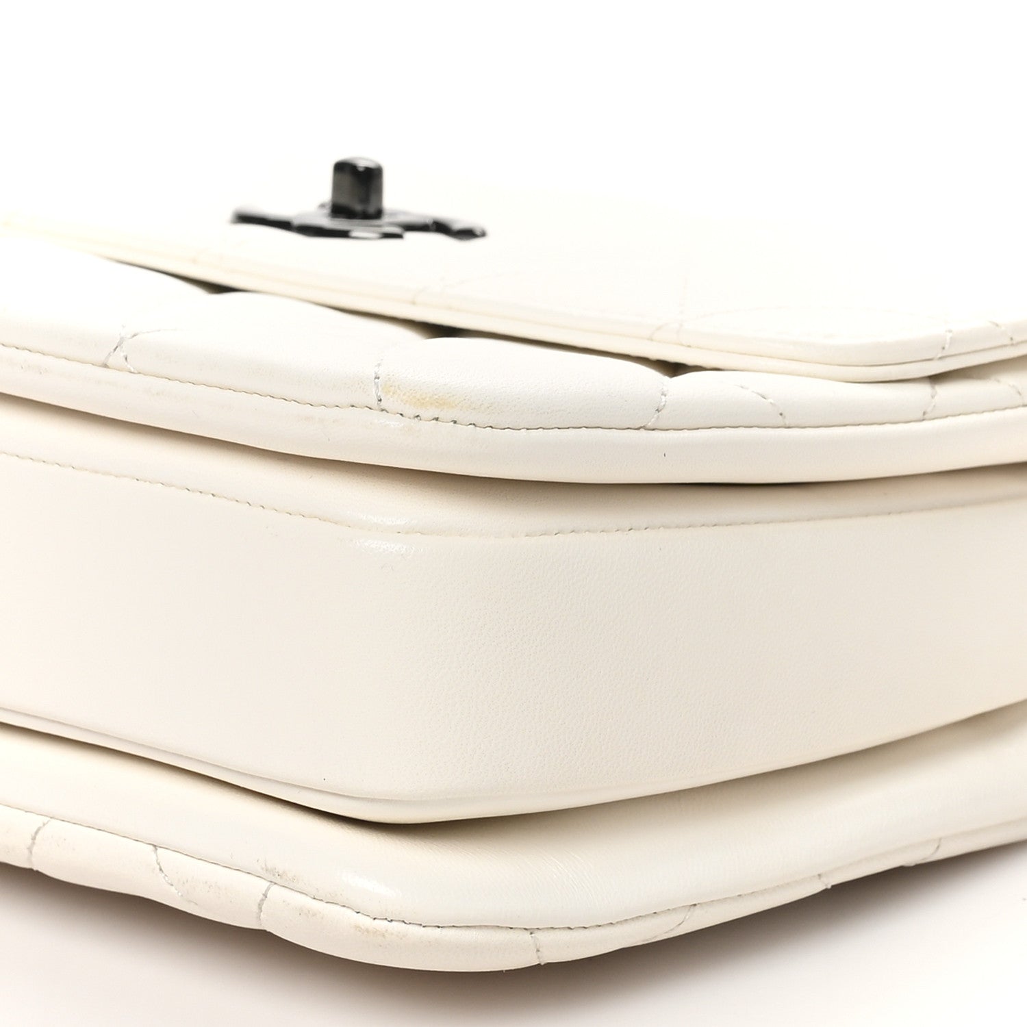 Lambskin Quilted Small Trendy CC Dual Handle Flap Bag White