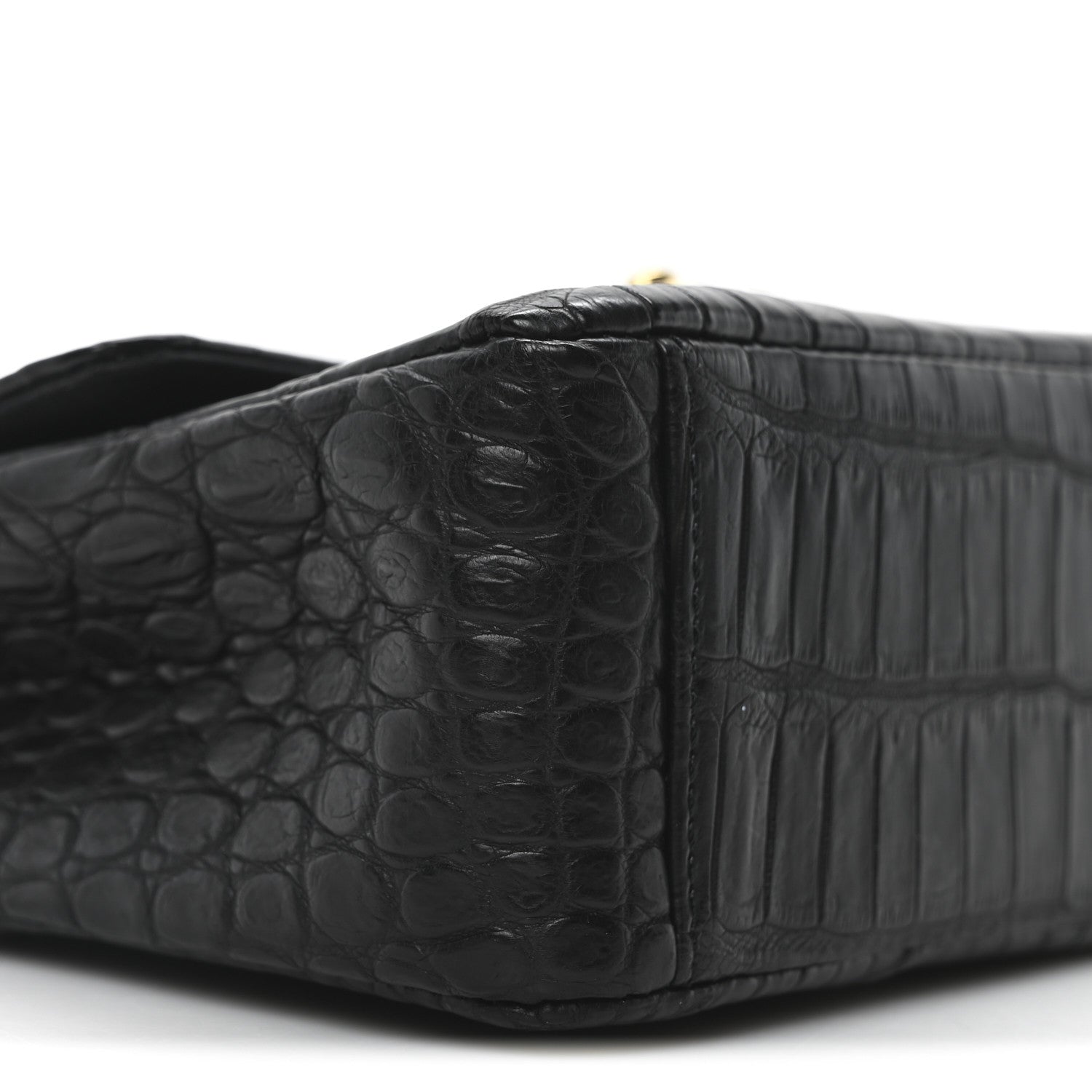 Matte Alligator Mini Square Flap Black