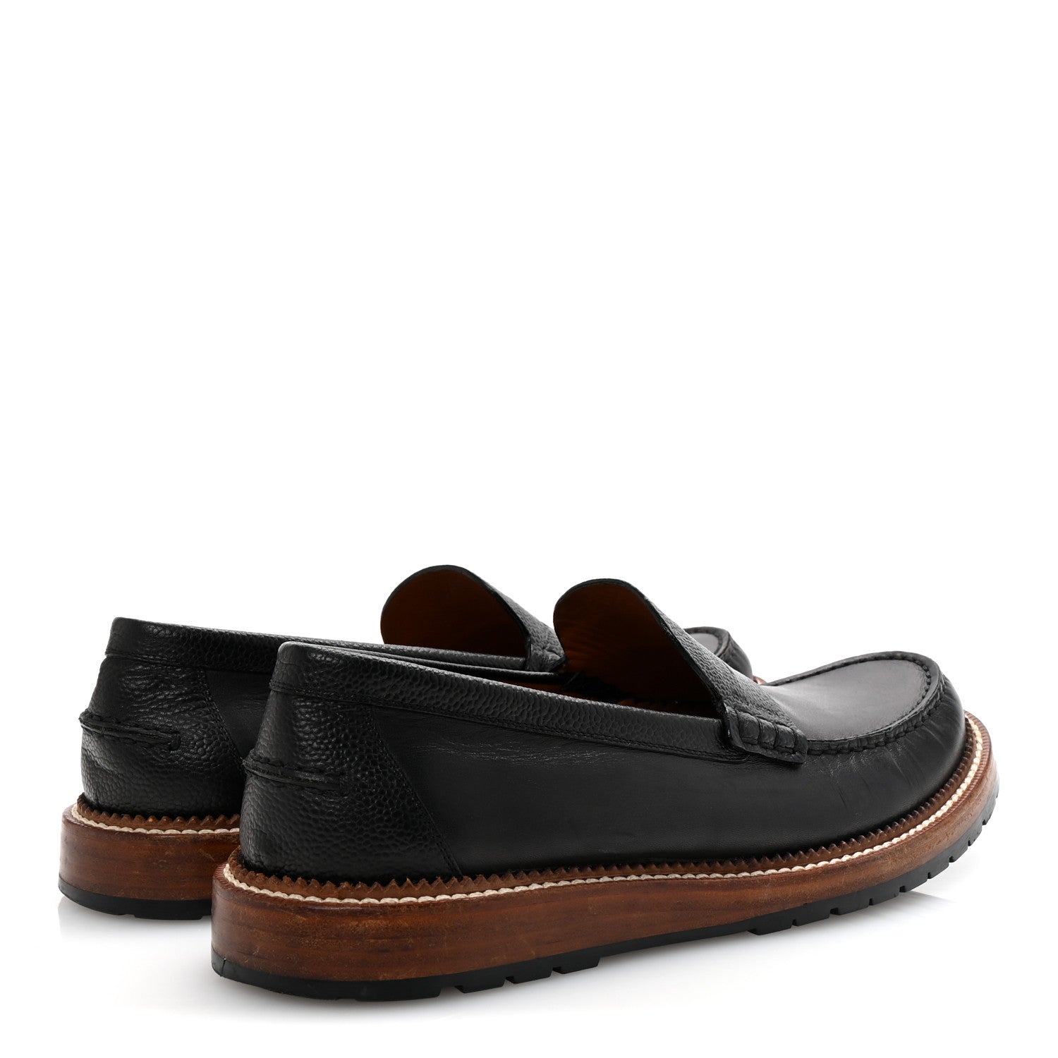 Calfskin Mens Loafers 9.5 Black