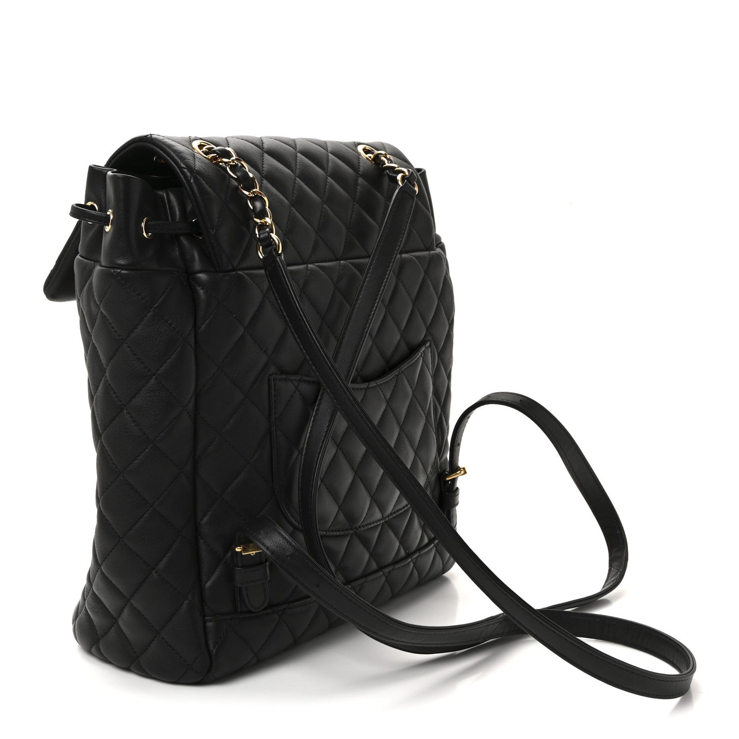 Lambskin Quilted Large Urban Spirit Backpack Black