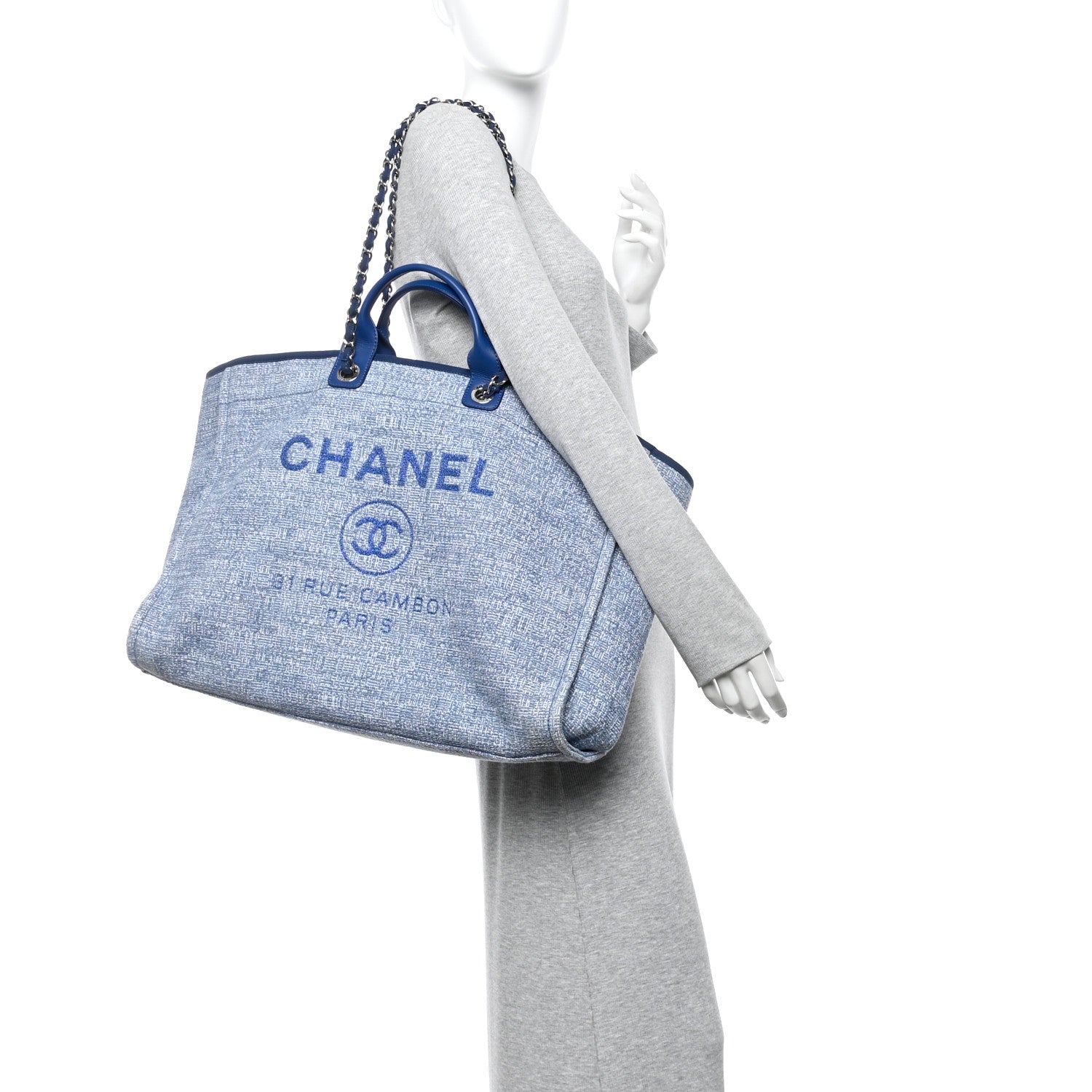 Canvas Extra Large Deauville Tote Blue