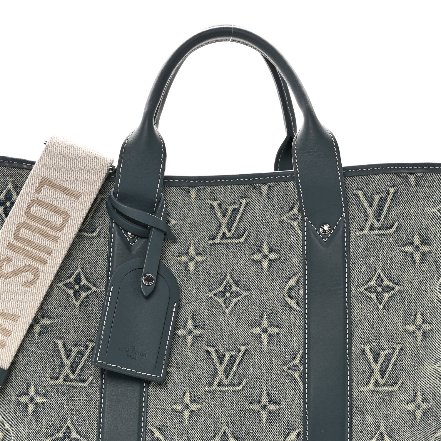 Monogram Washed Denim Weekend Tote NM Blue