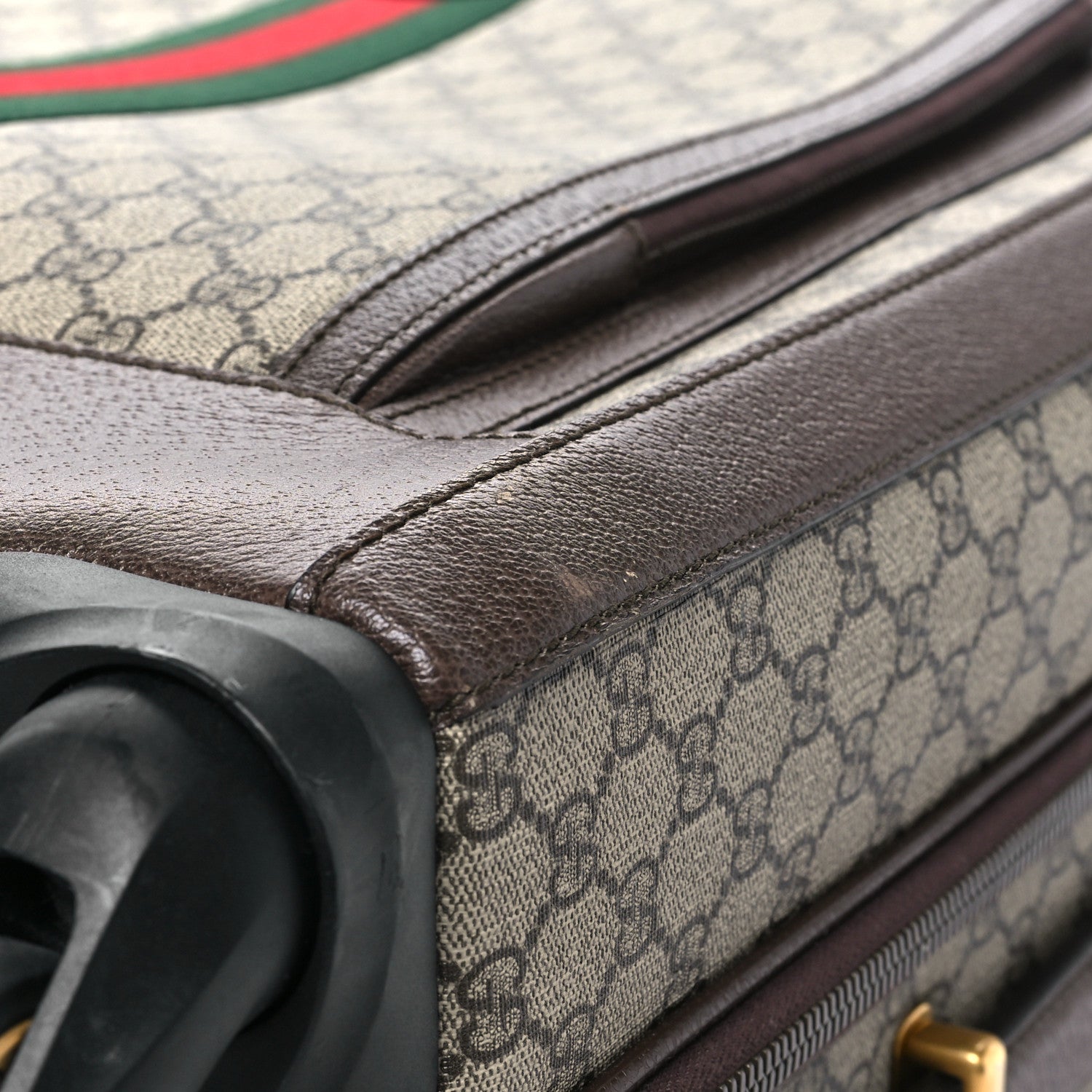 GG Supreme Monogram Web Medium Savoy Trolley Beige Ebony