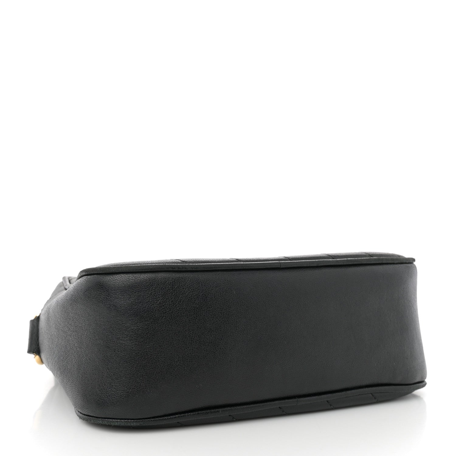 Sakai Be Green Calfskin Diagonal Stitched Small Blondie Shoulder Bag Black
