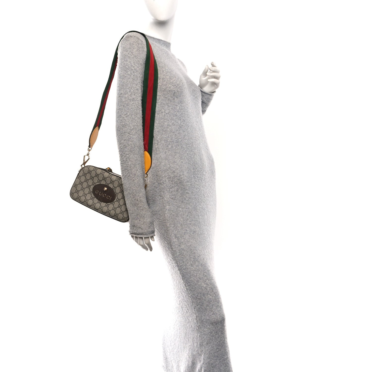 GG Supreme Monogram Web Neo Vintage Shoulder Bag Beige New Acero Crop