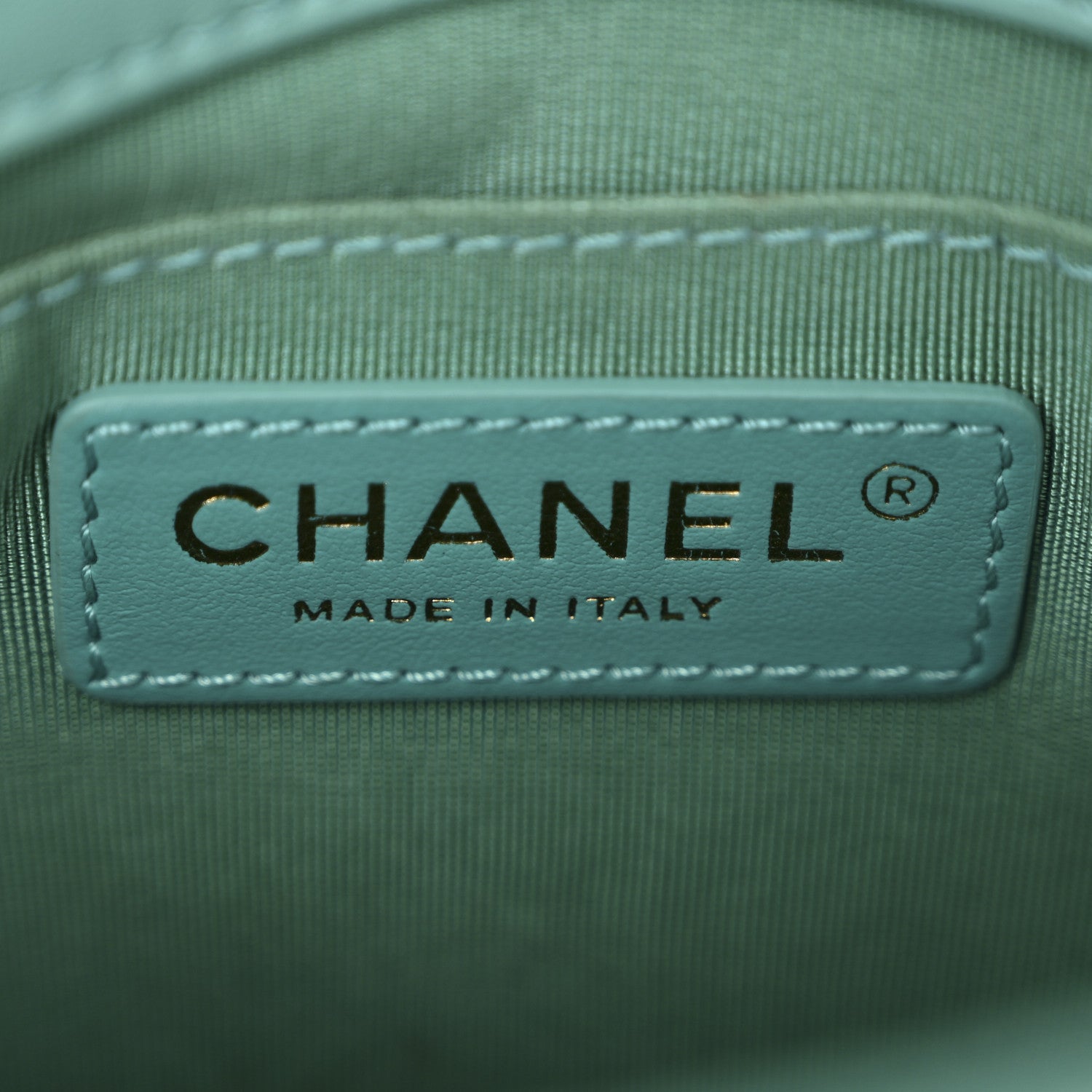 Calfskin Stitched Small Covered CC Flap Bag Green