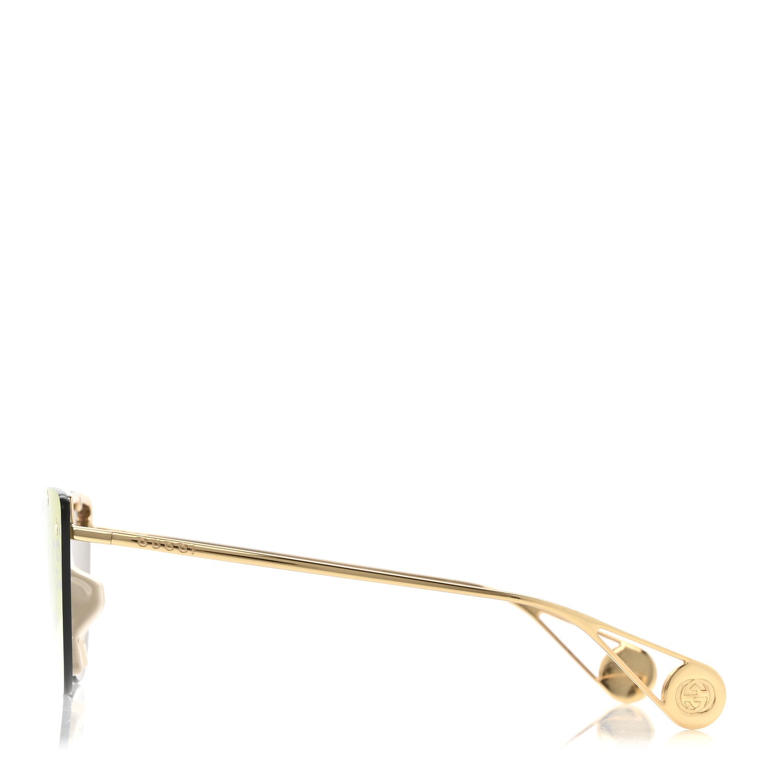 Metal Rimless Star Studded Monogram 90mm Cat Eye GG0666S Sunglasses Mirror Purple