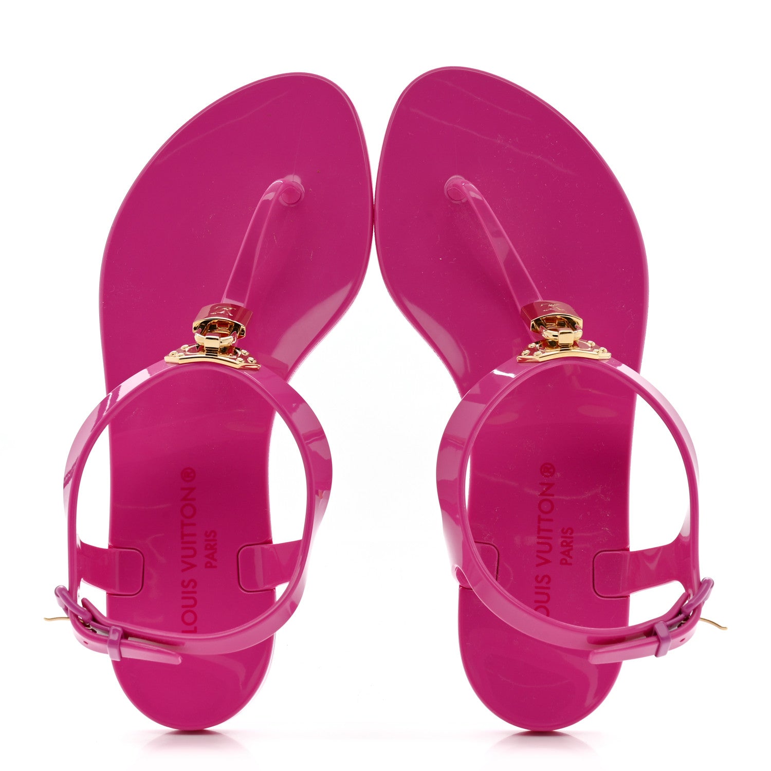 Rubber Bikini Thong Flat Sandals 36 Pink