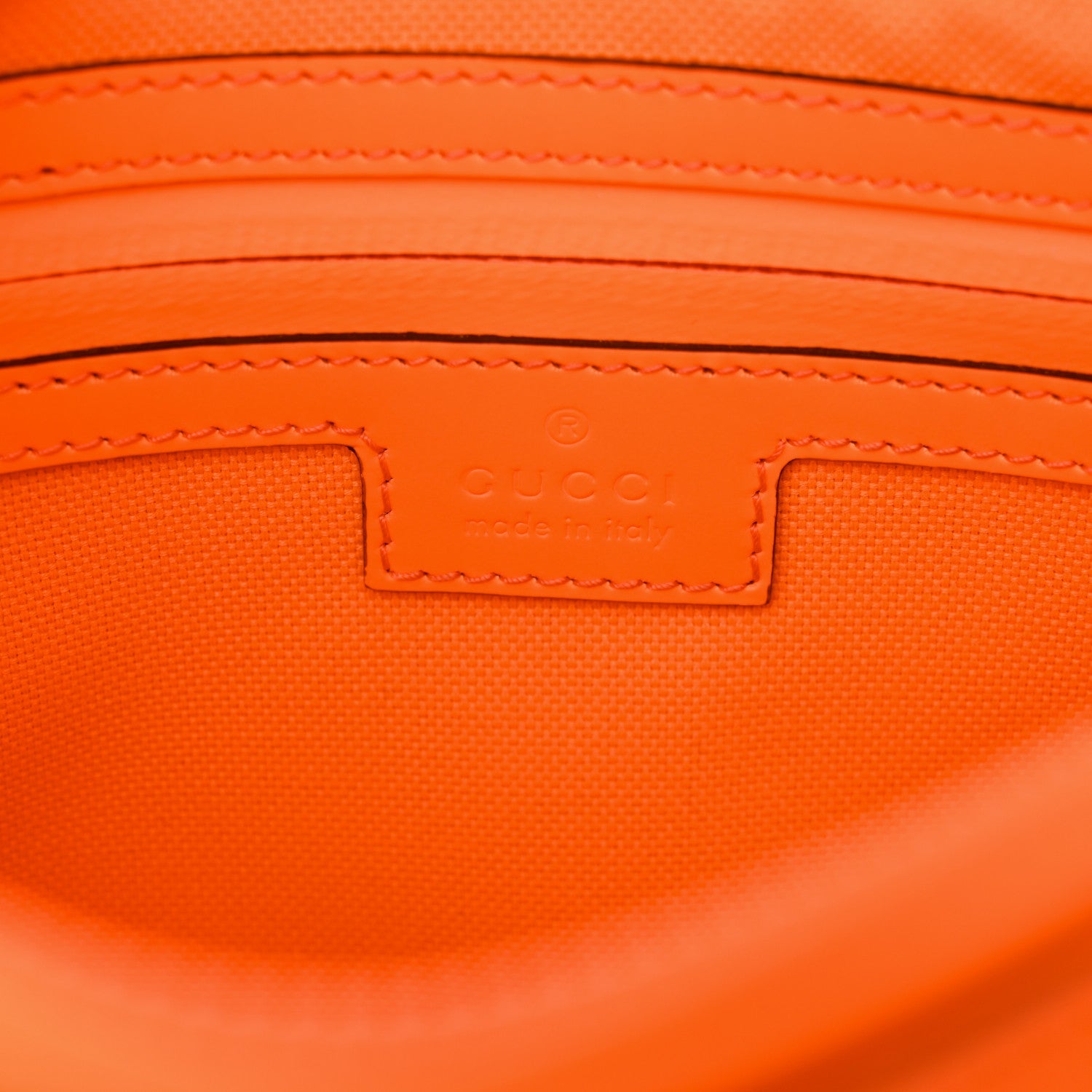 Rubber Effect Monogram GG Belt Bag New Orange Fluo