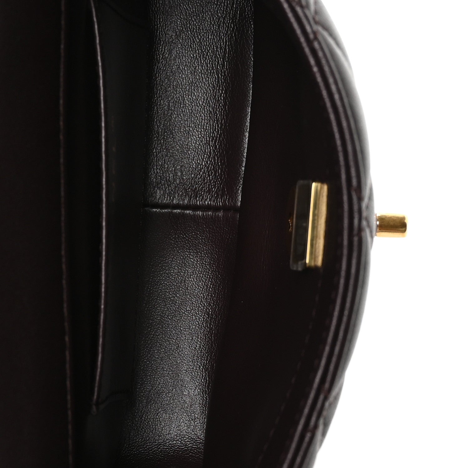 Lambskin Wenge Quilted Mini Fashion Wood Square Flap Dark Purple