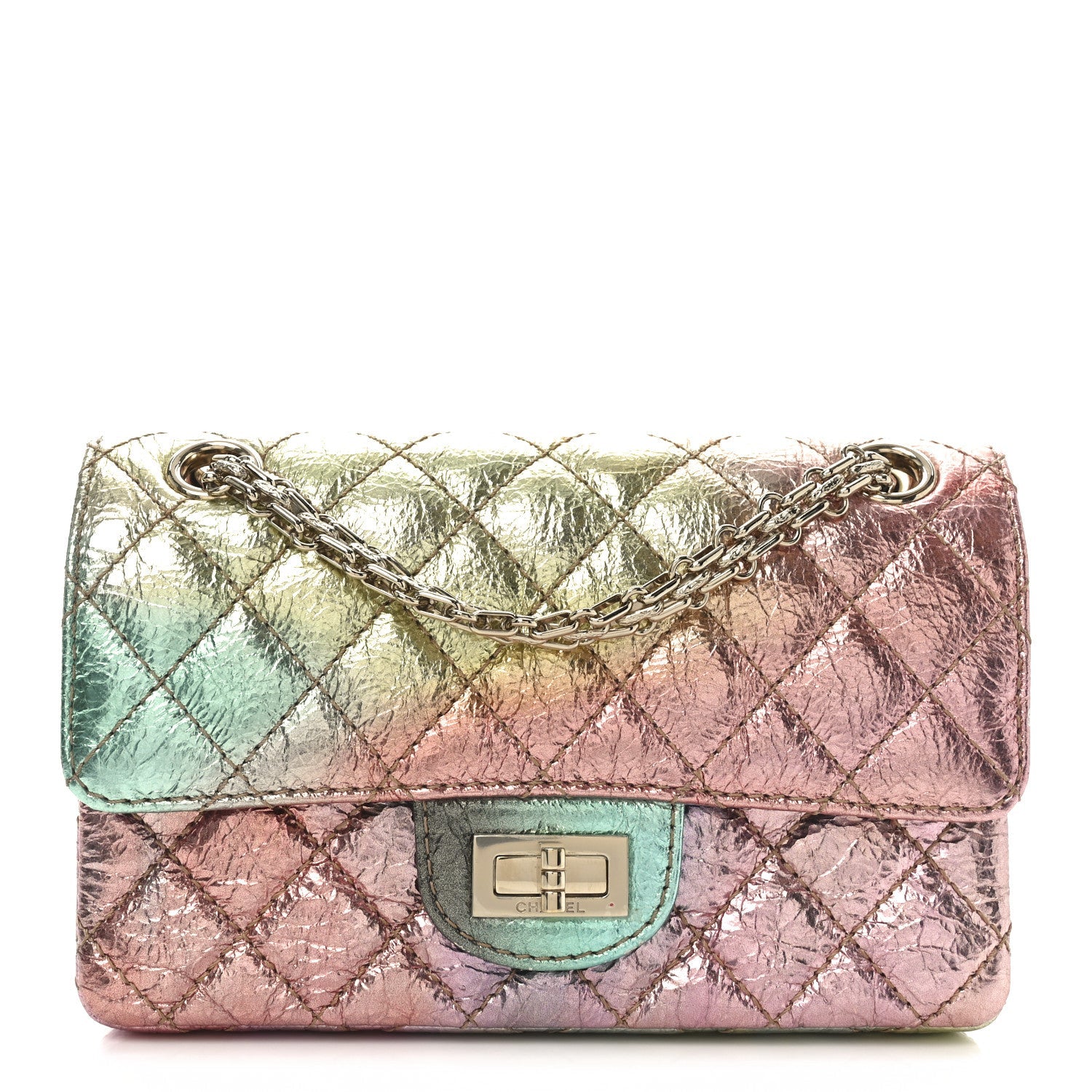 Metallic Goatskin Quilted Mini 2.55 Reissue Flap Multicolor