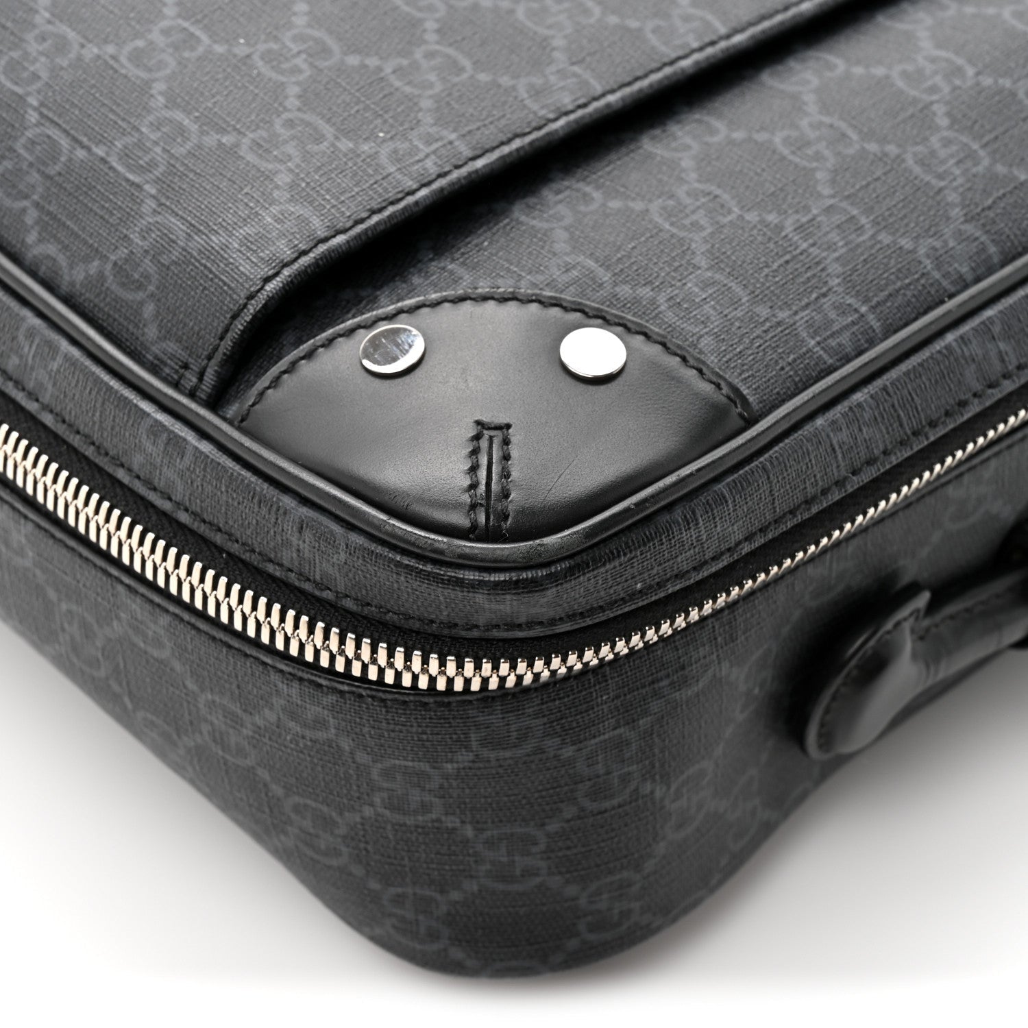 GG Supreme Monogram Briefcase Backpack Black Grey