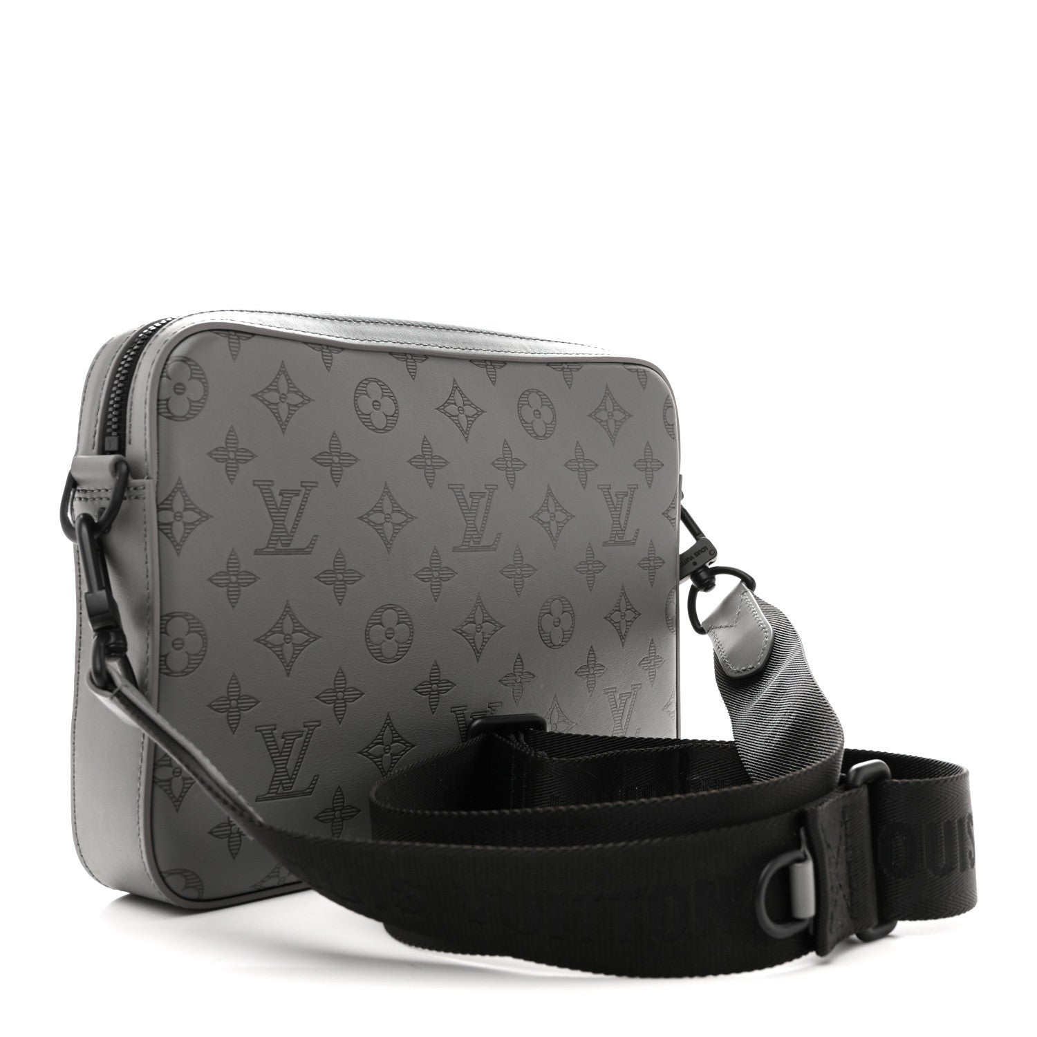 Calfskin Monogram Shadow Trio Messenger Anthracite Gray