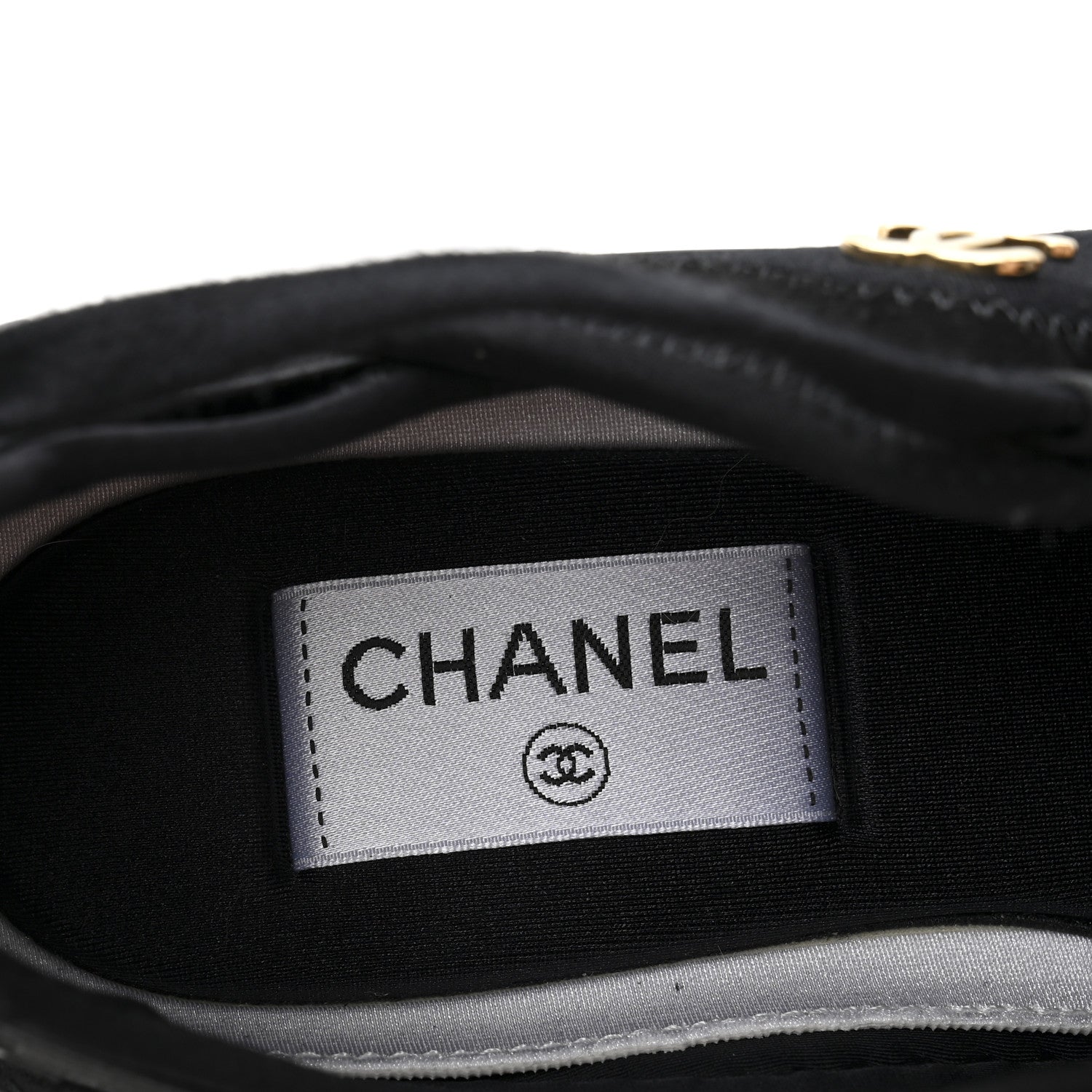 Velvet Calfskin Mixed Fibers CC Sneakers 38 Black