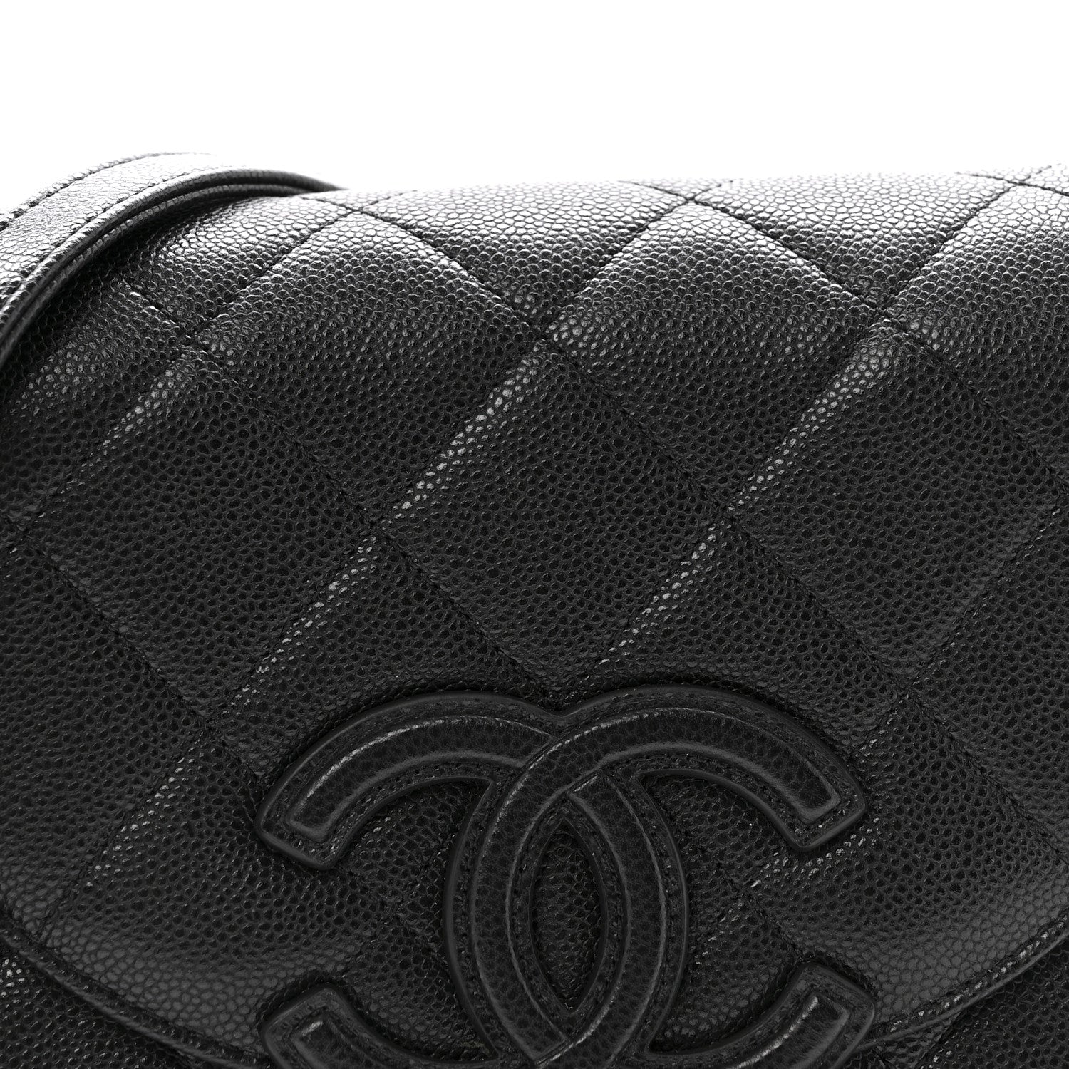 Caviar Quilted Small Messenger Flap Black