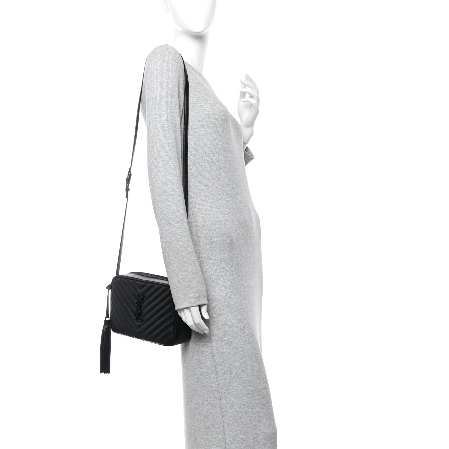 Calfskin Matelasse Monogram Monochrome Lou Camera Bag Black