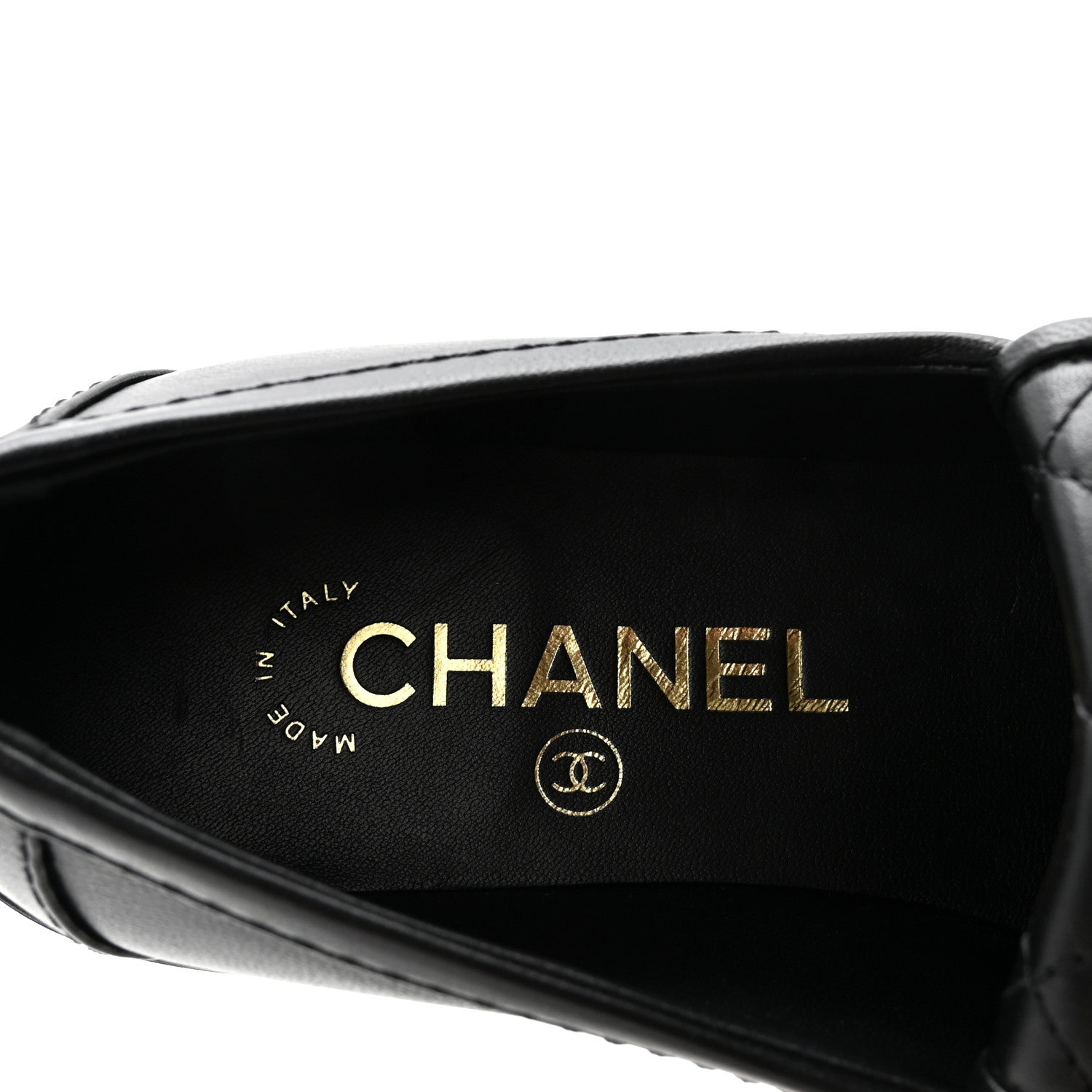 Lambskin Quilted CC Turnlock Loafers 36 Black