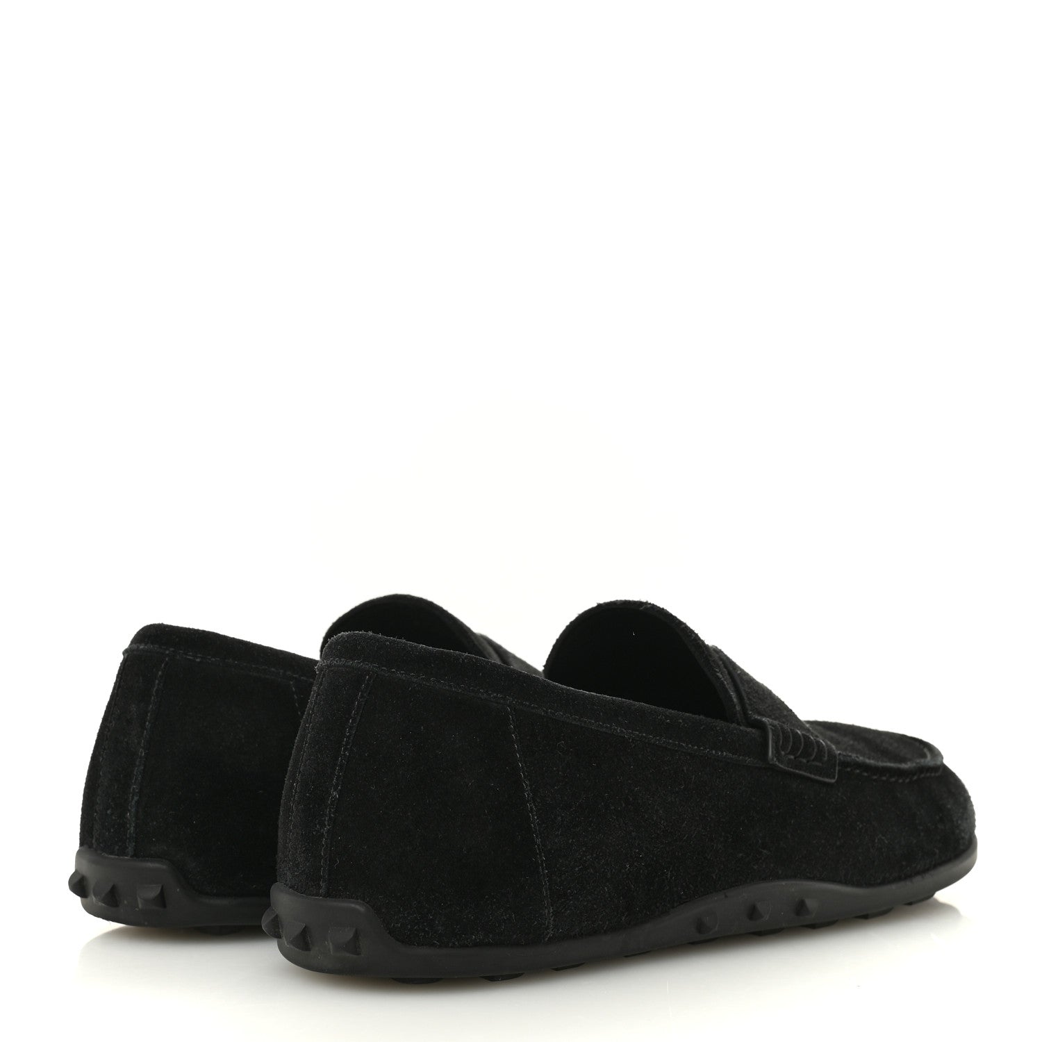 Suede Calfskin Womens Lazy Loafers 41 Black