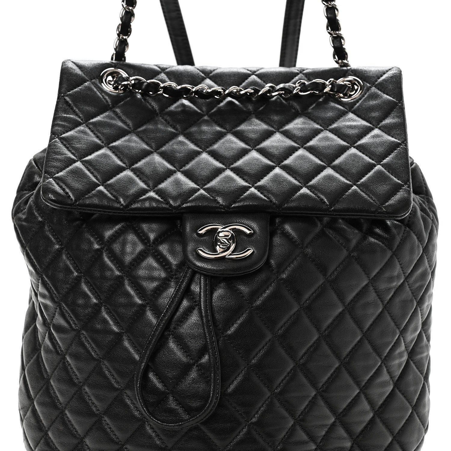Lambskin Quilted Large Urban Spirit Backpack Black