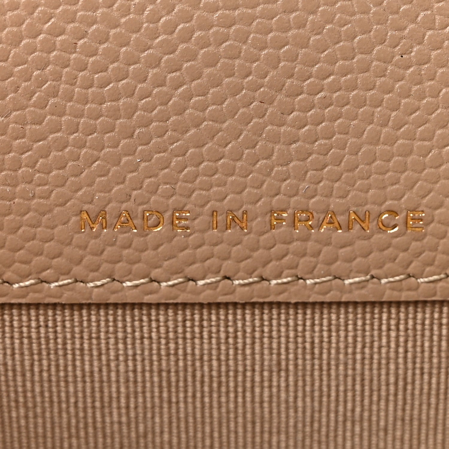 Caviar Quilted Flap Card Holder Wallet Dark Beige
