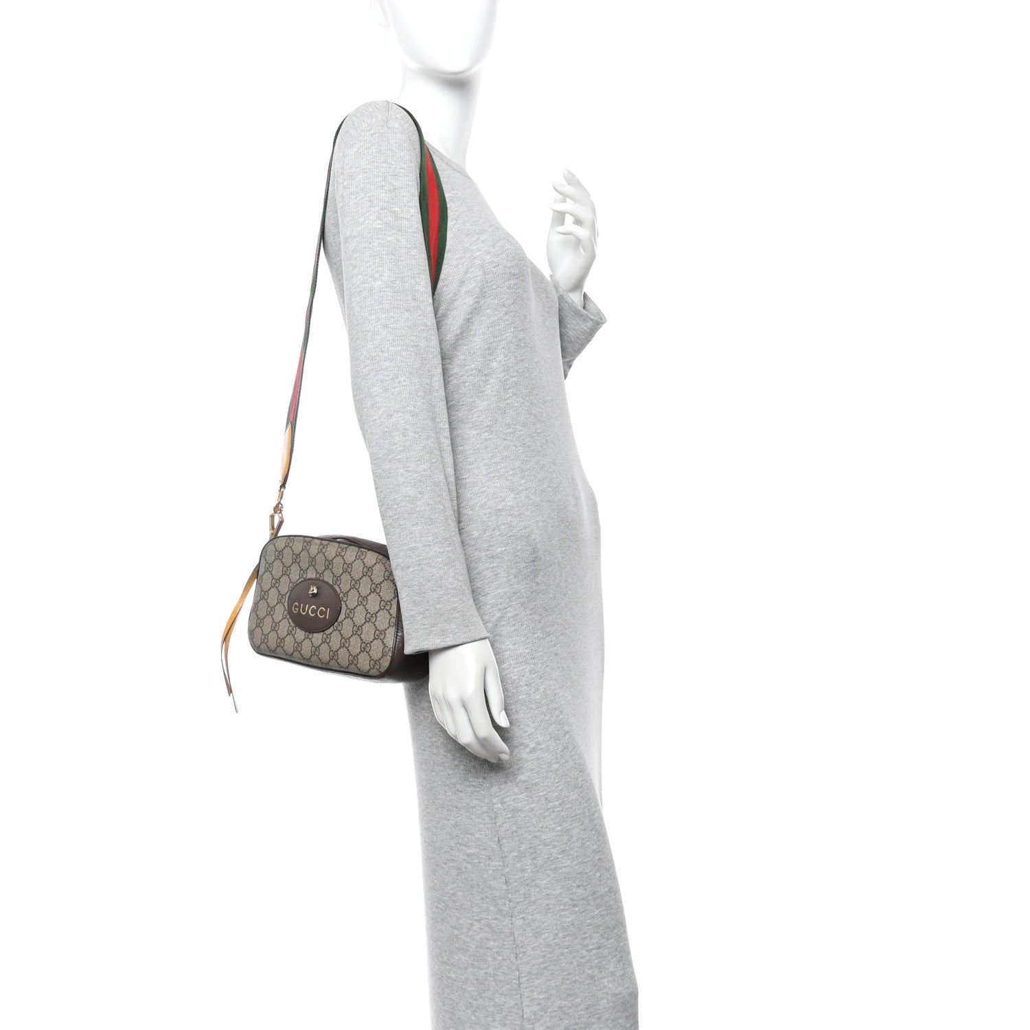 GG Supreme Monogram Web Neo Vintage Shoulder Bag Beige New Acero Crop