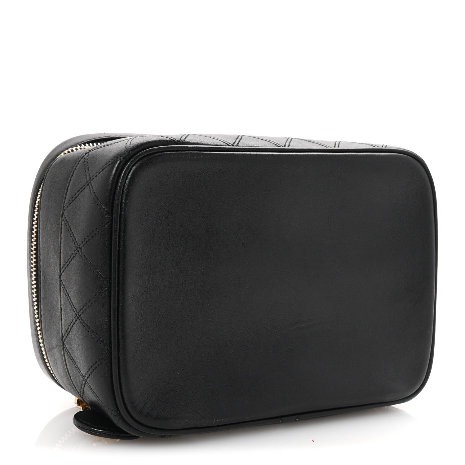 Lambskin Vanity Cosmetic Case Black