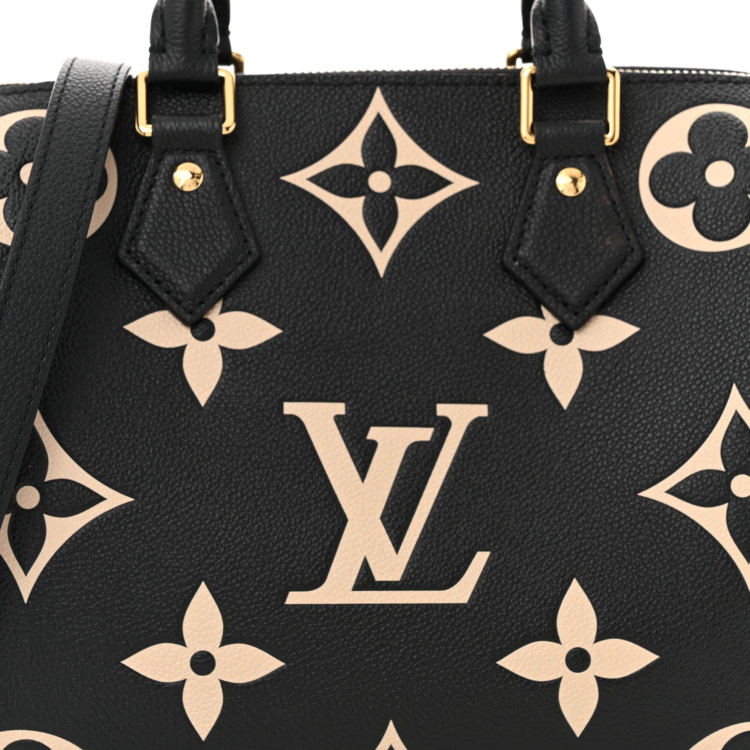 Empreinte Monogram Giant Speedy Bandouliere 25 Black Beige