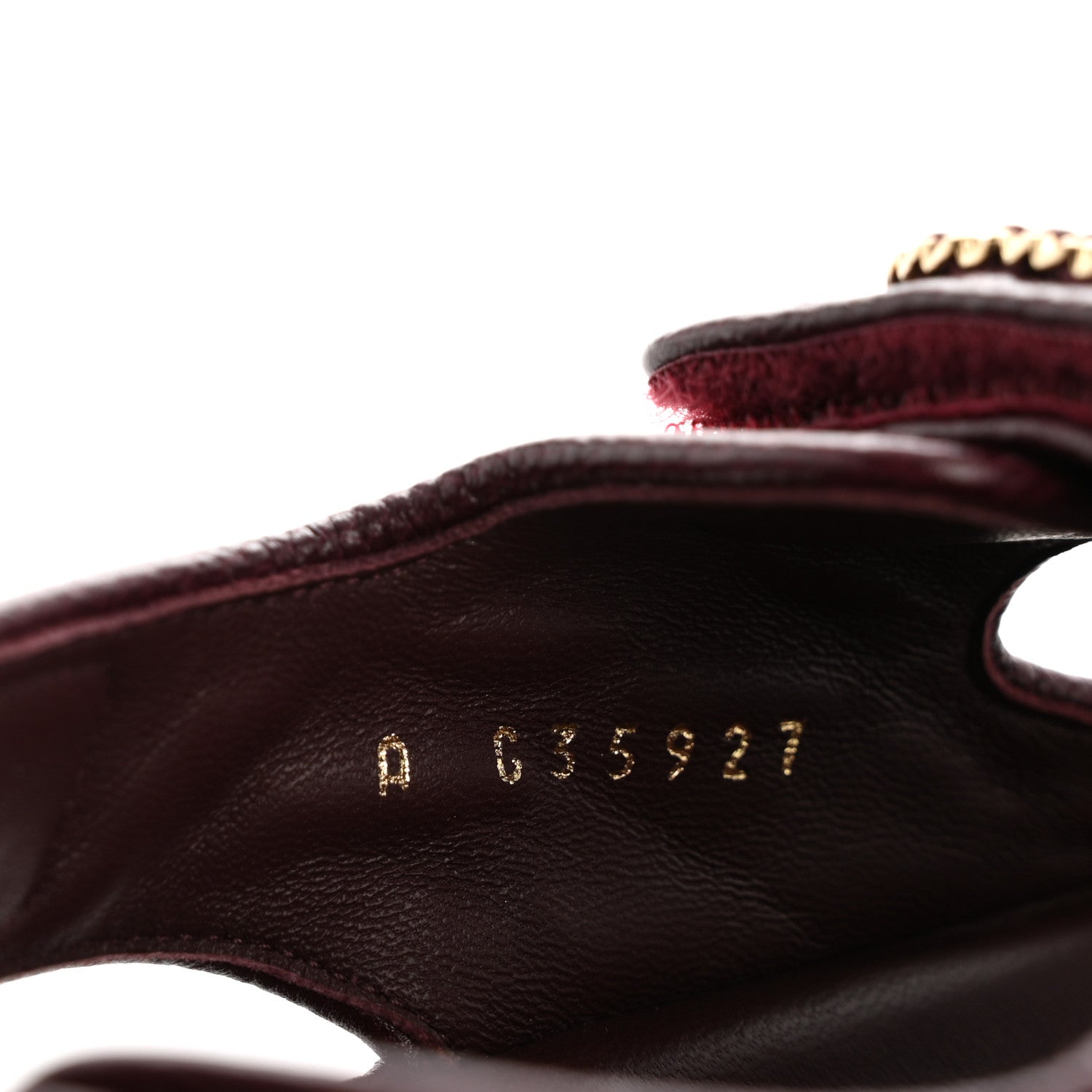 Grained Calfskin Velcro Dad Sandals 36.5 Maroon