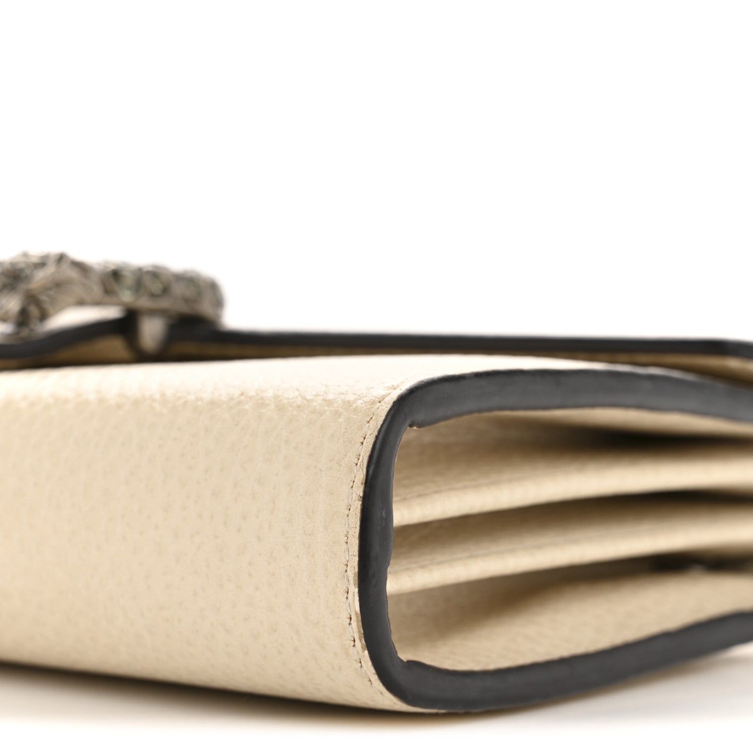 Dollar Calfskin Mini Dionysus Chain Wallet Mystic White