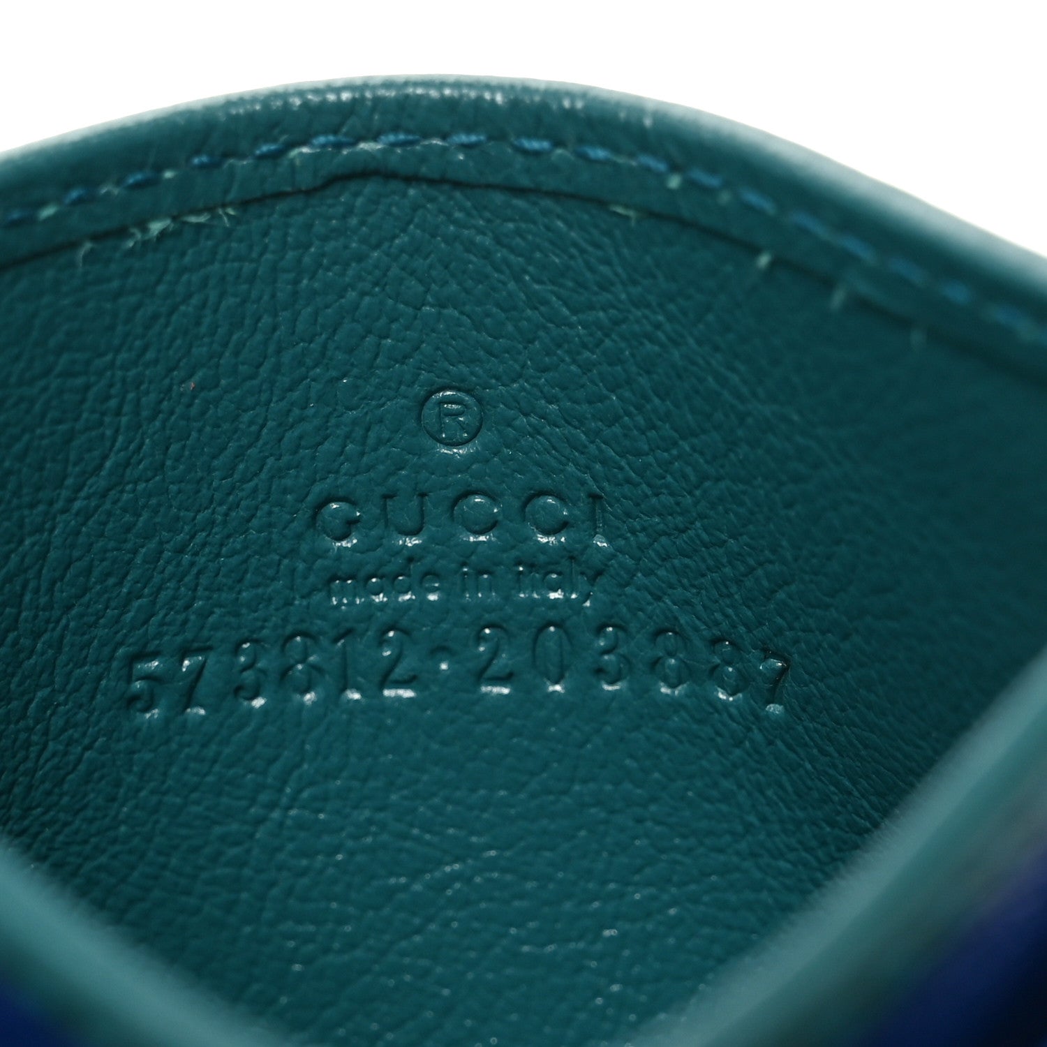 Azalea Calfskin Matelasse Diagonal Enamel Torchon GG Marmont Card Holder Imperial Blue Pavone