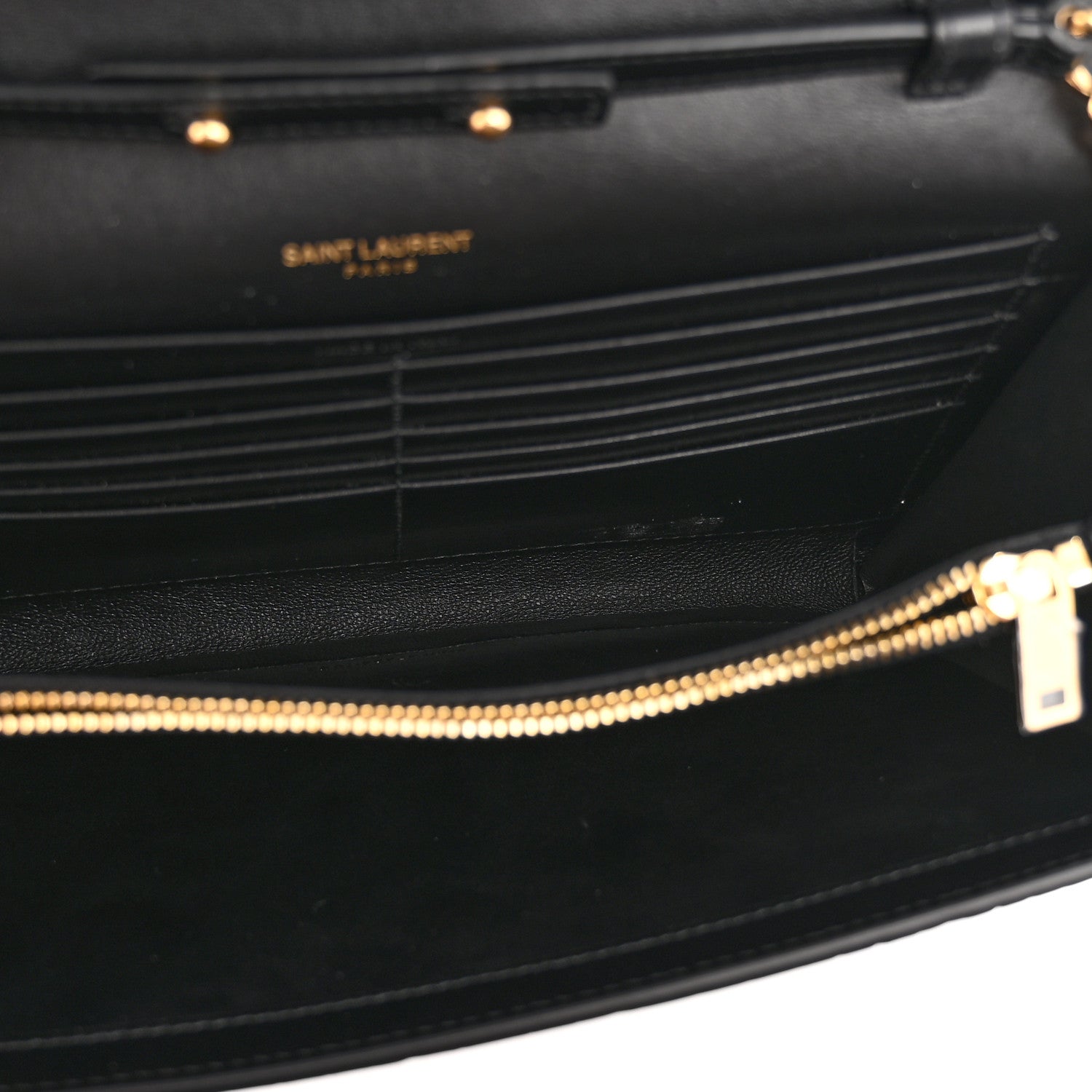 Calfskin Crocodile Embossed Cassandre Wallet On Chain WOC Black