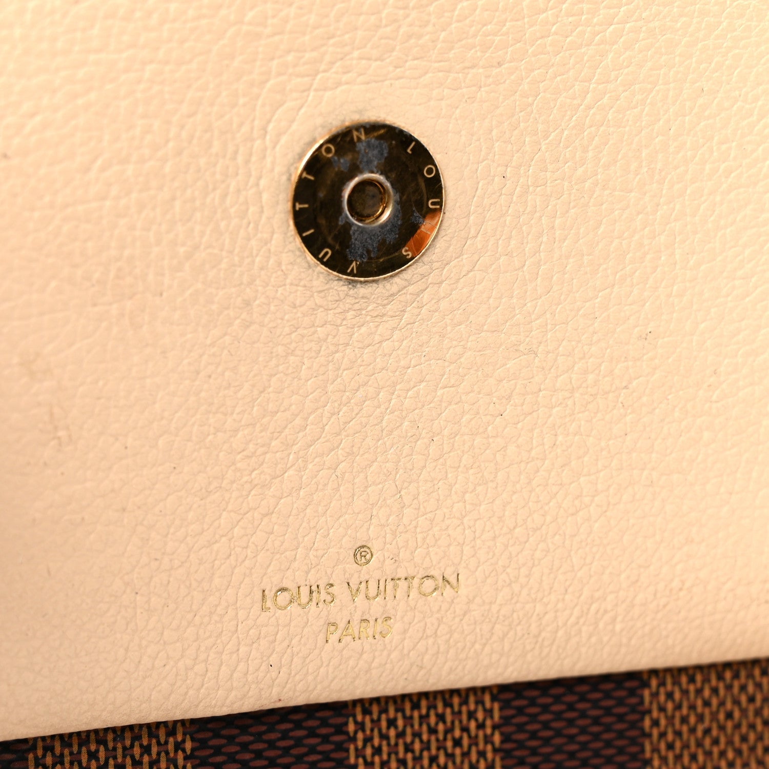 Damier Ebene Vavin Chain Wallet Creme