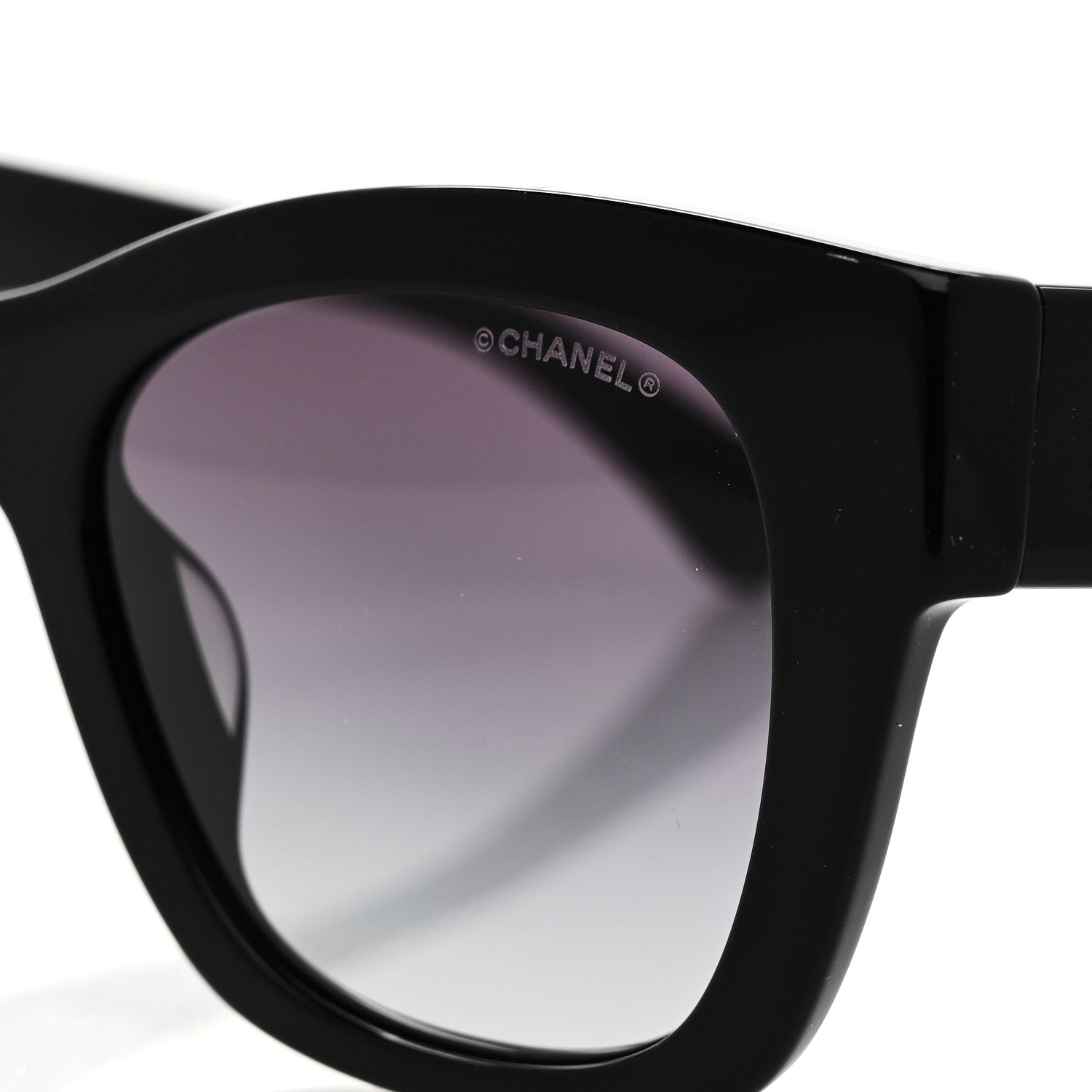 Acetate Square CC Heart Sunglasses 5478-A Black