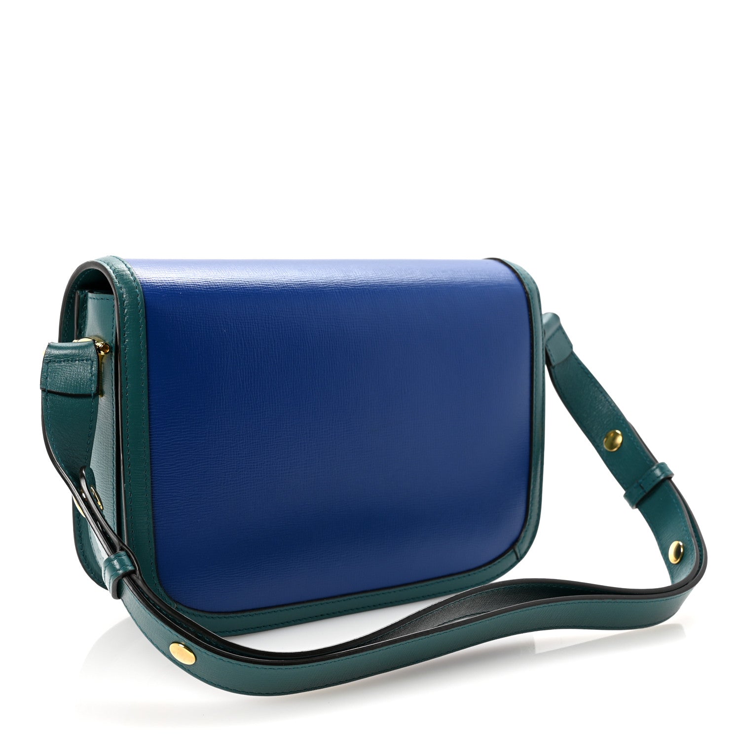 Azalea Calfskin Horsebit 1955 Shoulder Bag Imperial Blue Pavone