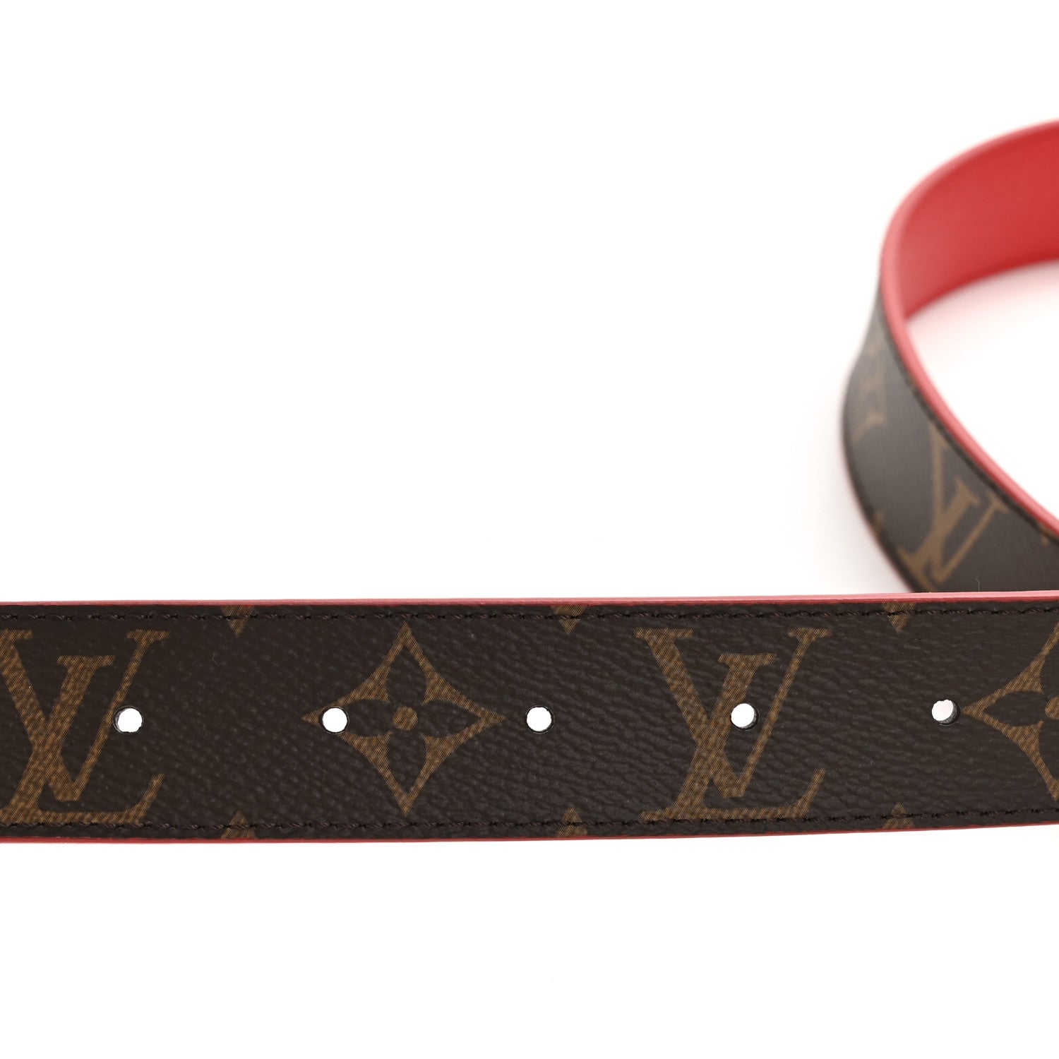 Monogram 30mm LV Initiales Reversible Belt 75 30 Coquelicot