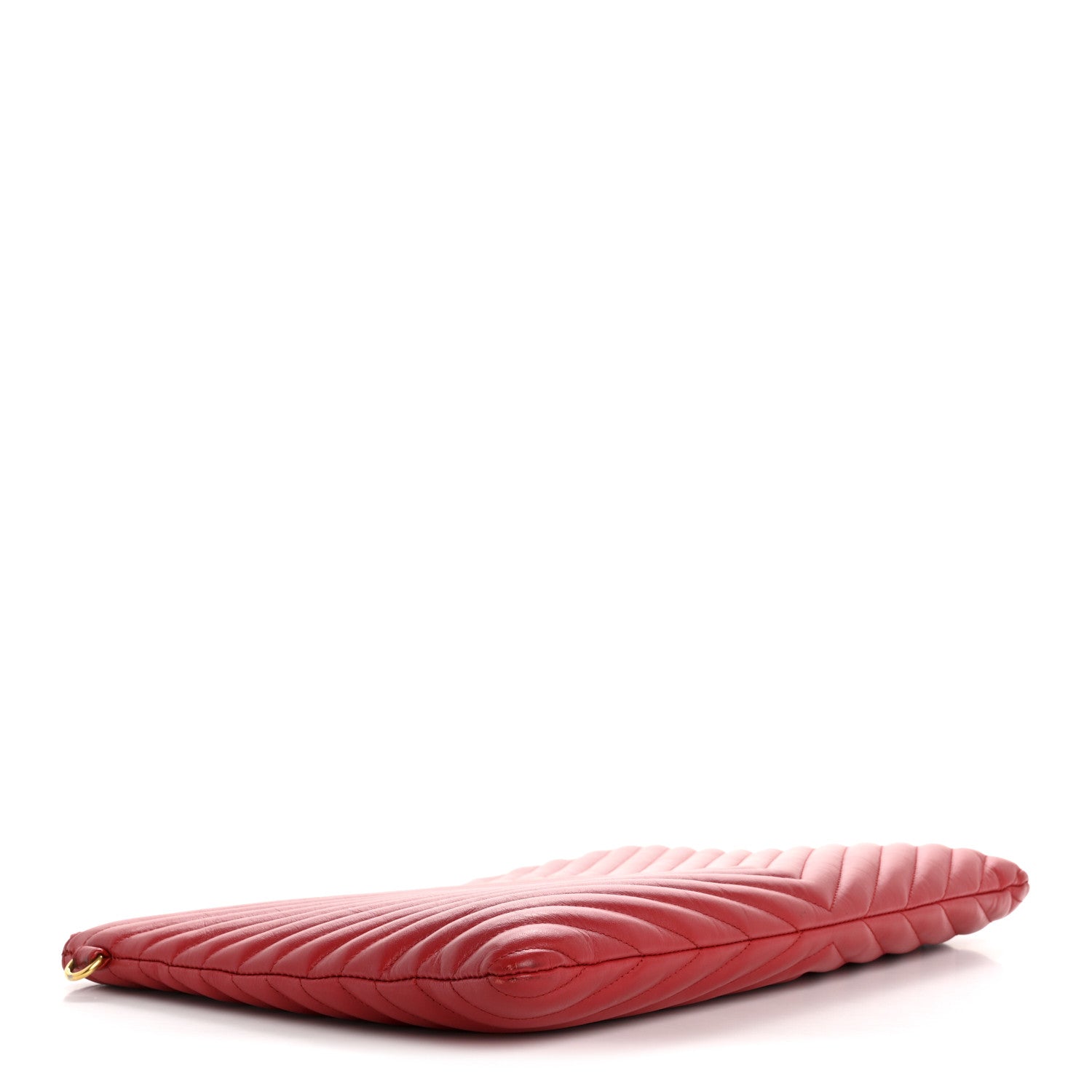 Calfskin Matelasse Chevron Monogram Document Holder Rouge Eros