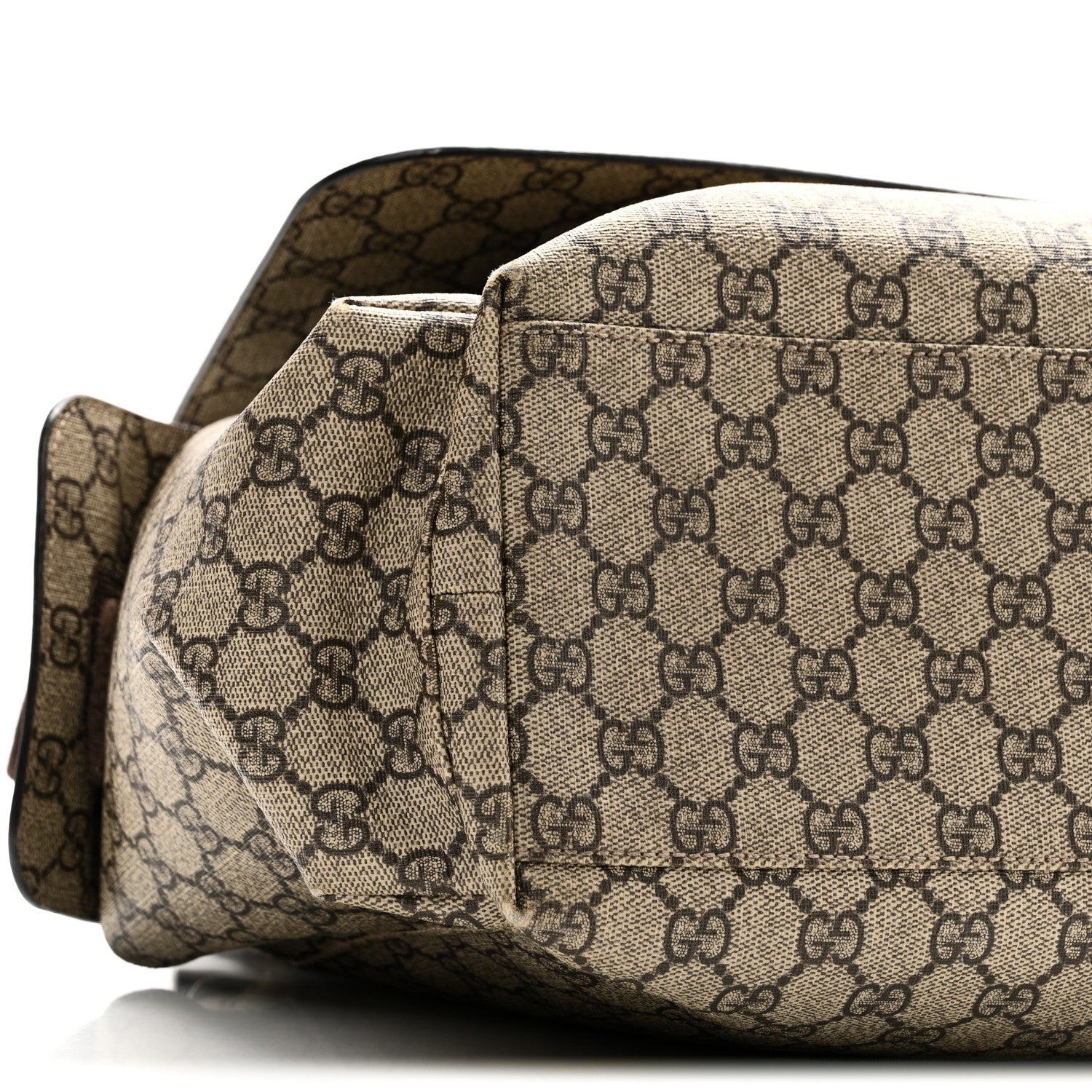 GG Plus Monogram Messenger Diaper Bag Dark Brown