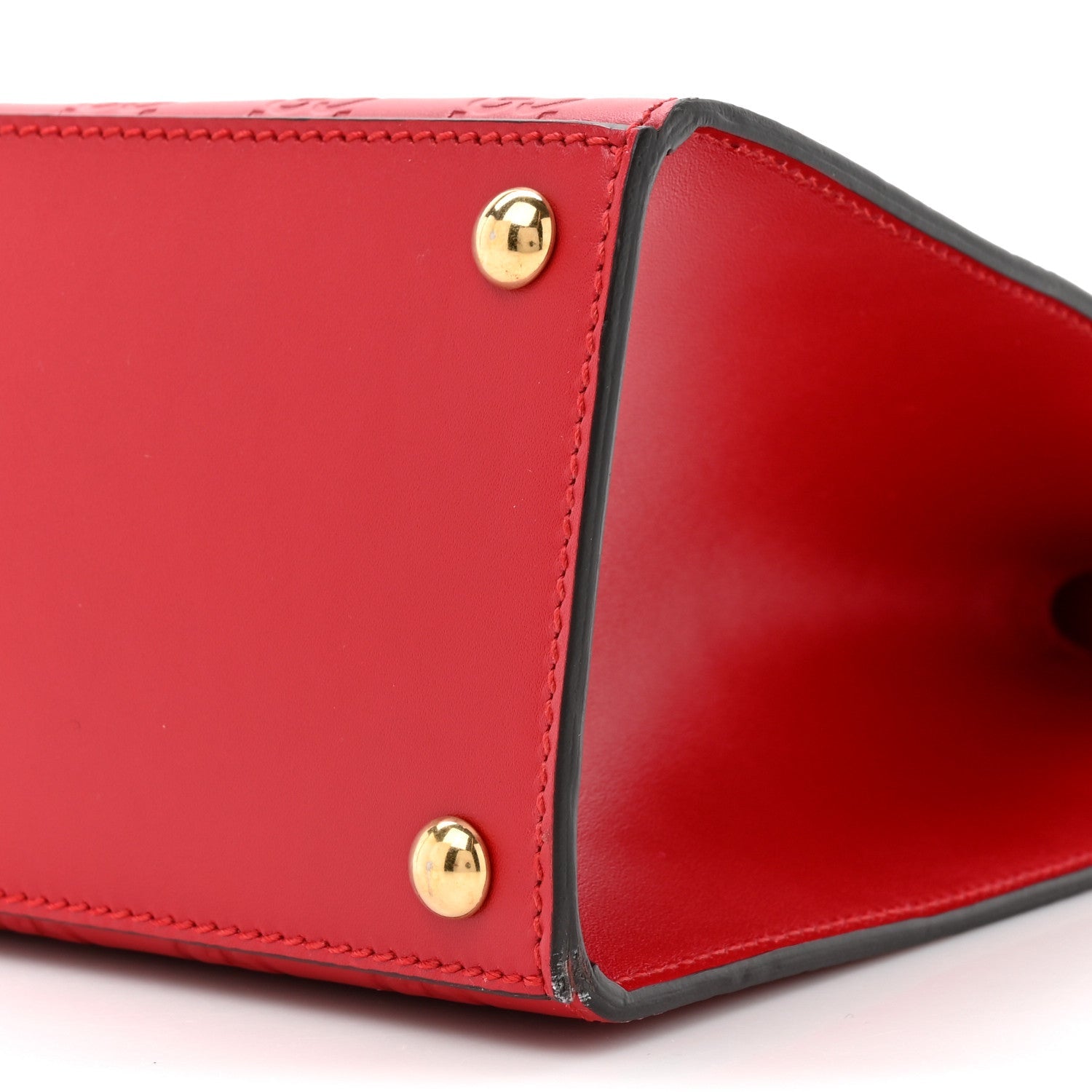 Guccissima Signature Medium Padlock Top Handle Bag Hibiscus Red