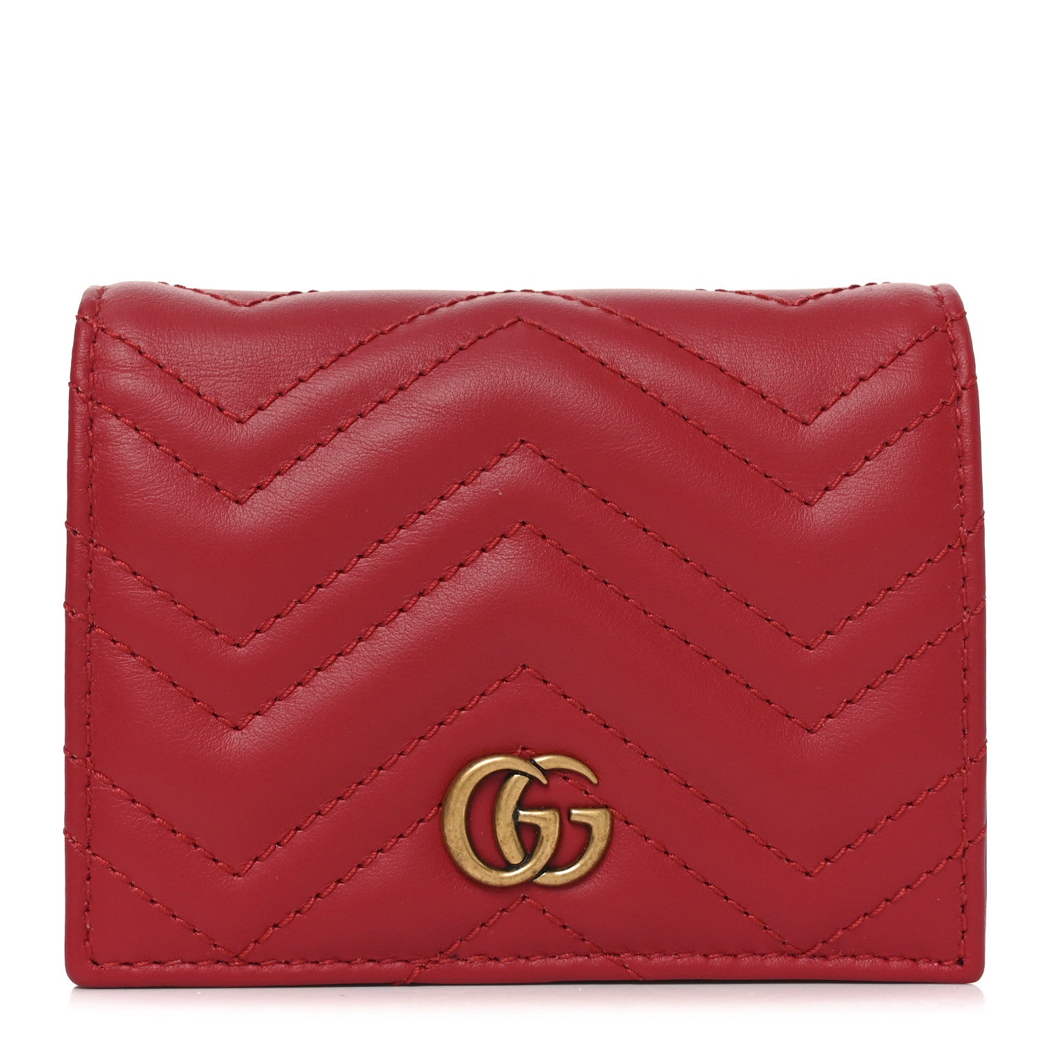 Calfskin Matelasse GG Marmont Card Case Wallet