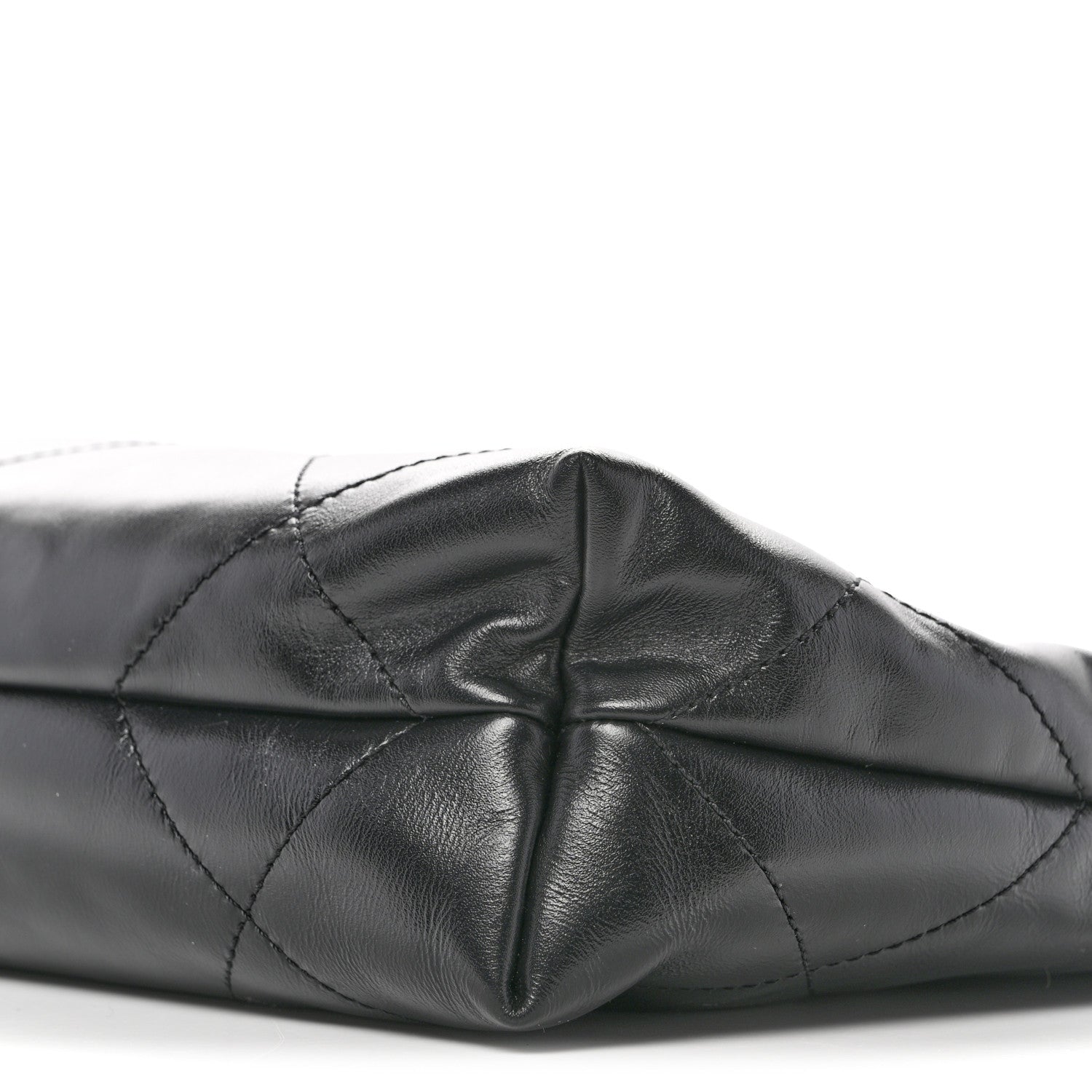 Shiny Calfskin Quilted Small Chanel 22 Black