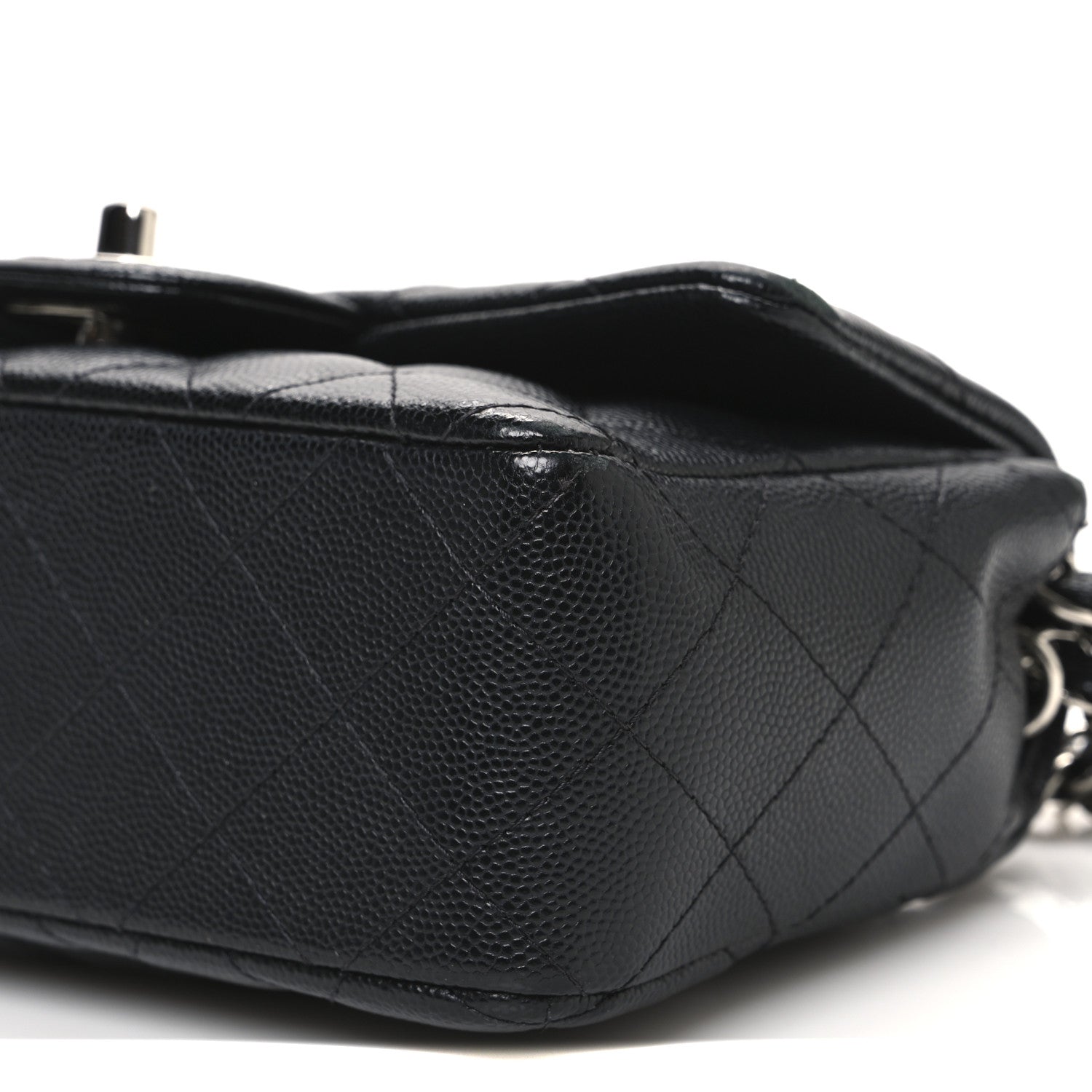 Caviar Quilted Mini Rectangular Flap Black