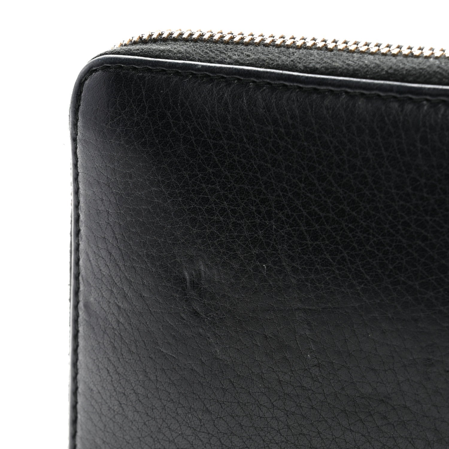 Pebbled Calfskin Soho Zip Around Wallet Black