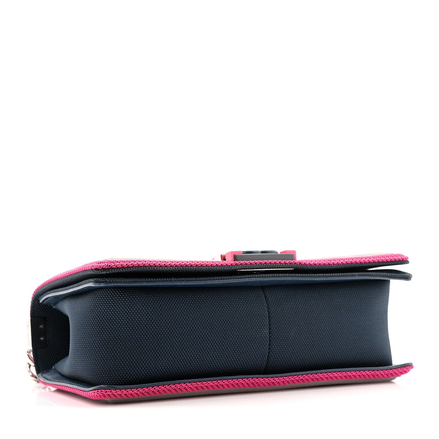 Canvas Quilted Medium Fluo Boy Flap Dark Navy Fuchsia Grey