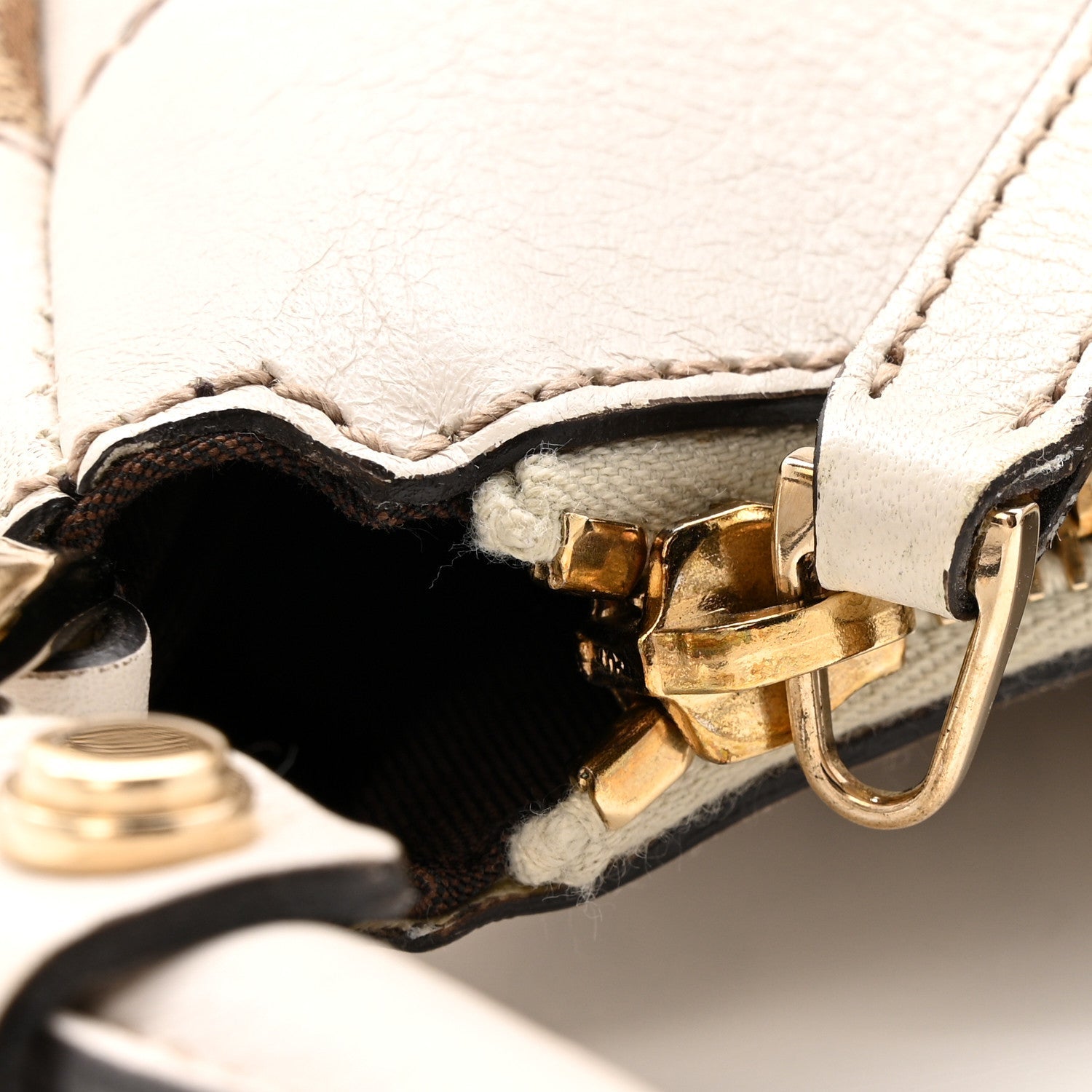 Monogram Large D Gold Hobo Off White