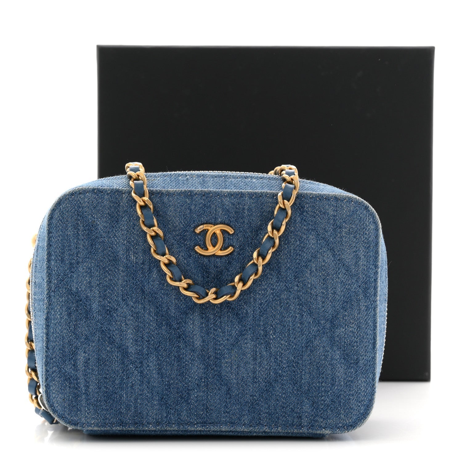 Denim Quilted CC Pearl Crush Camera Case Blue