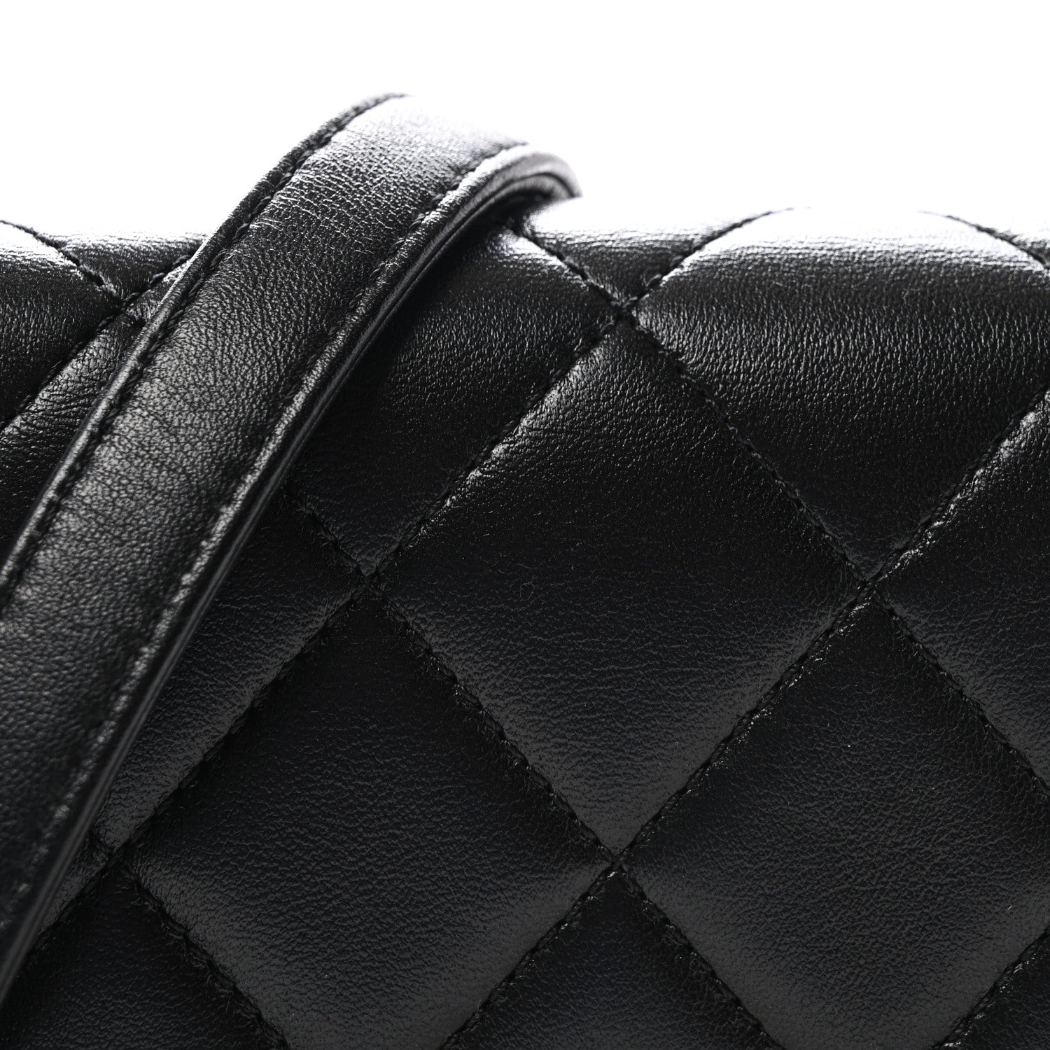 Lambskin Enamel Strass Quilted Mini Paris Monaco Flap Black